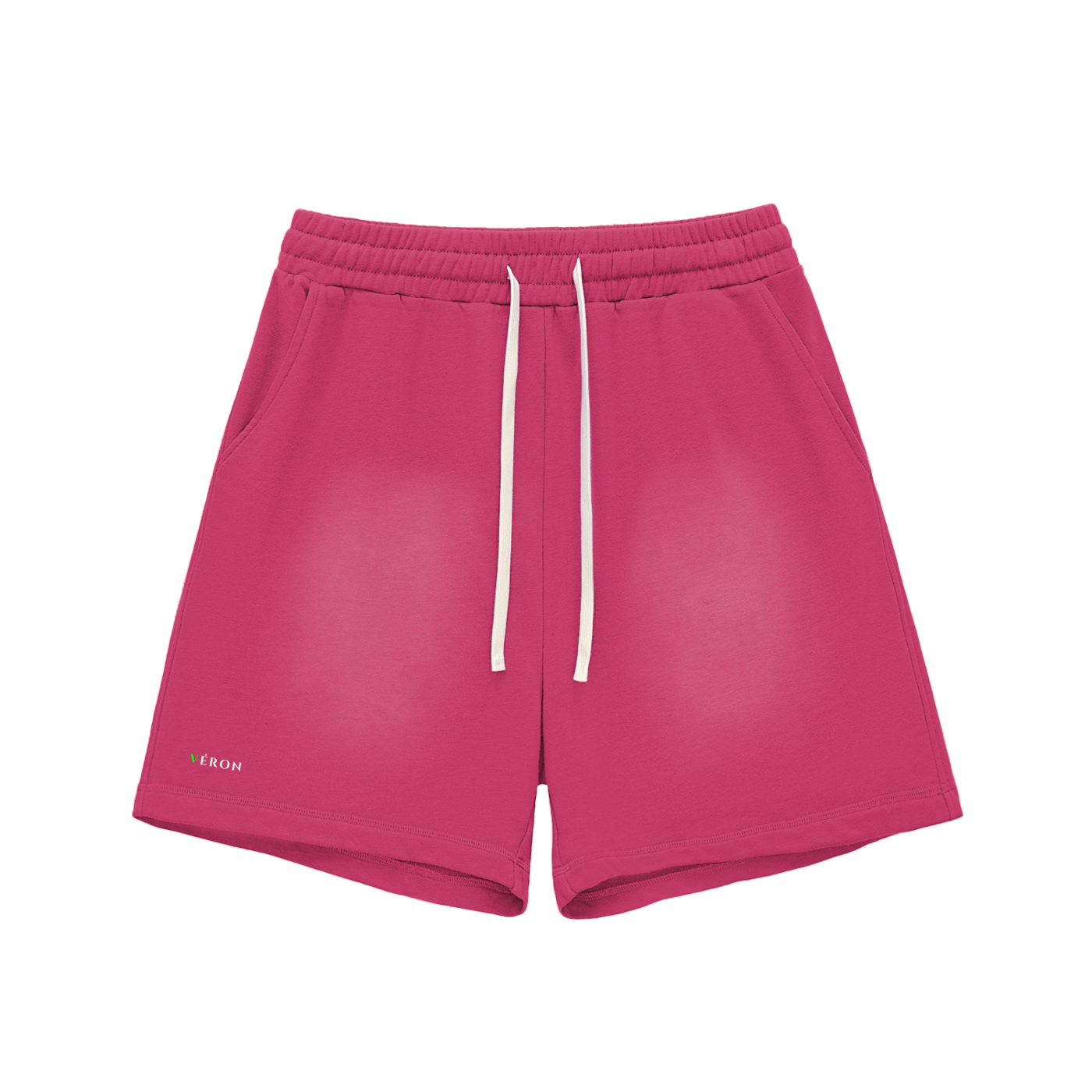 VERON Pink shorts with a white drawstring on a white background