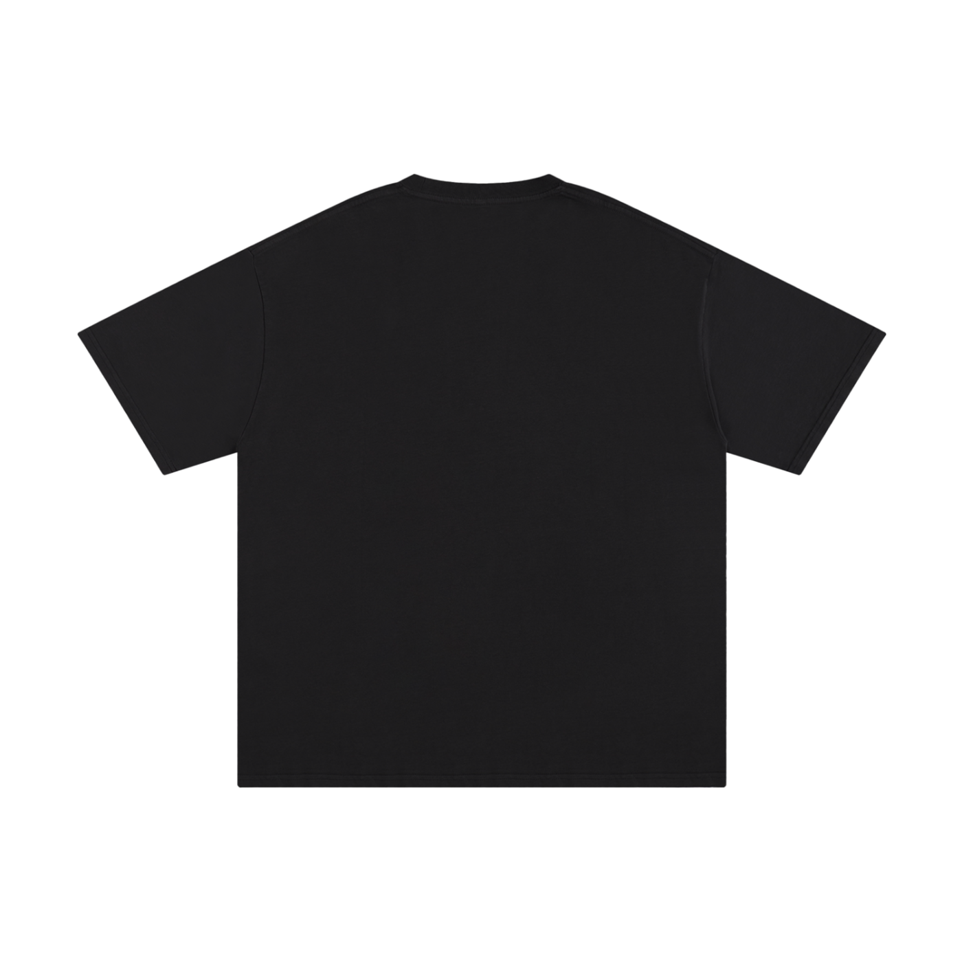 Black t-shirt on a white background