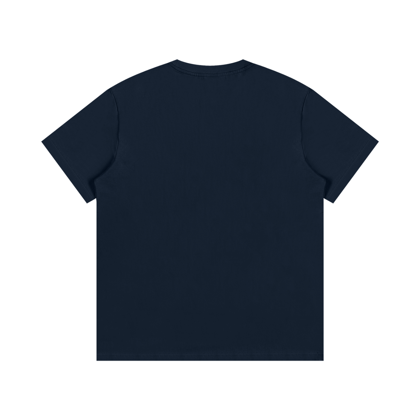 Navy blue t-shirt on a white background