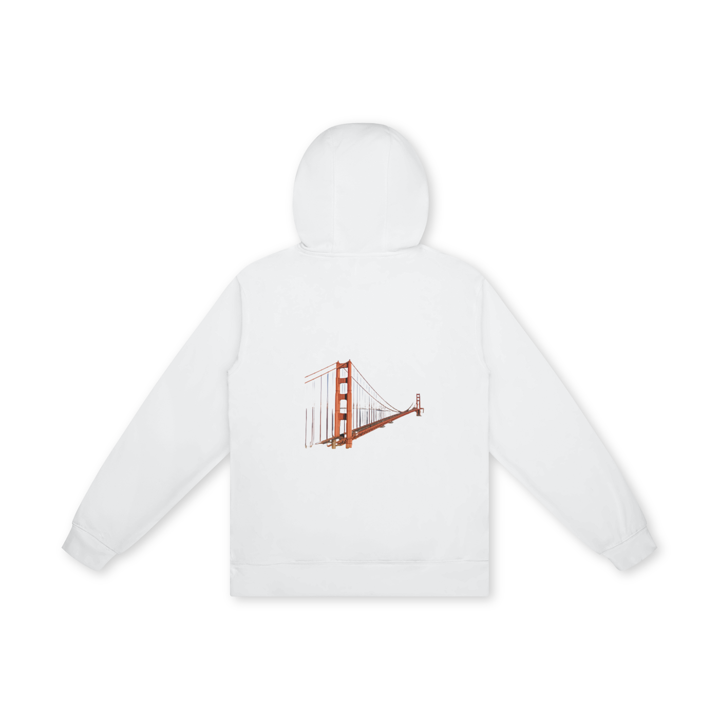 VÉRON Premium Classic Unisex Hoodie back view in white.