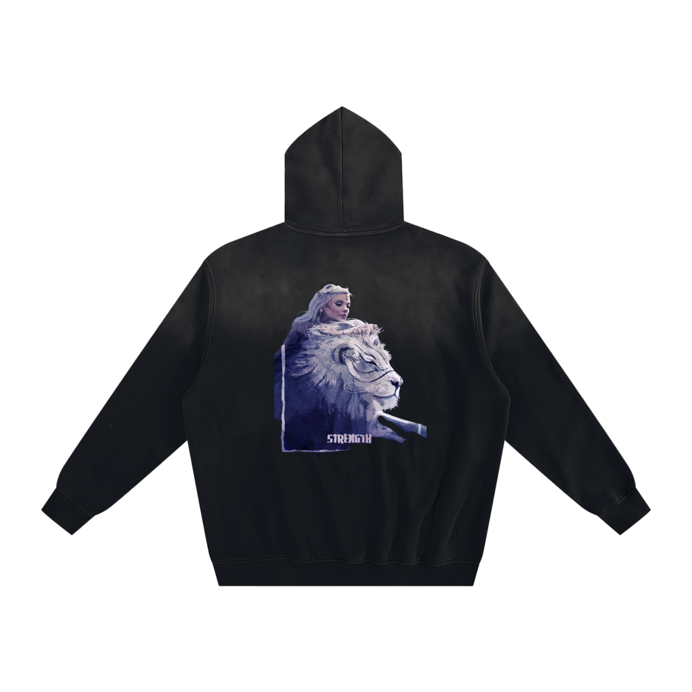 Model styling VÉRON La Fille hoodie in urban streetwear outfit 4