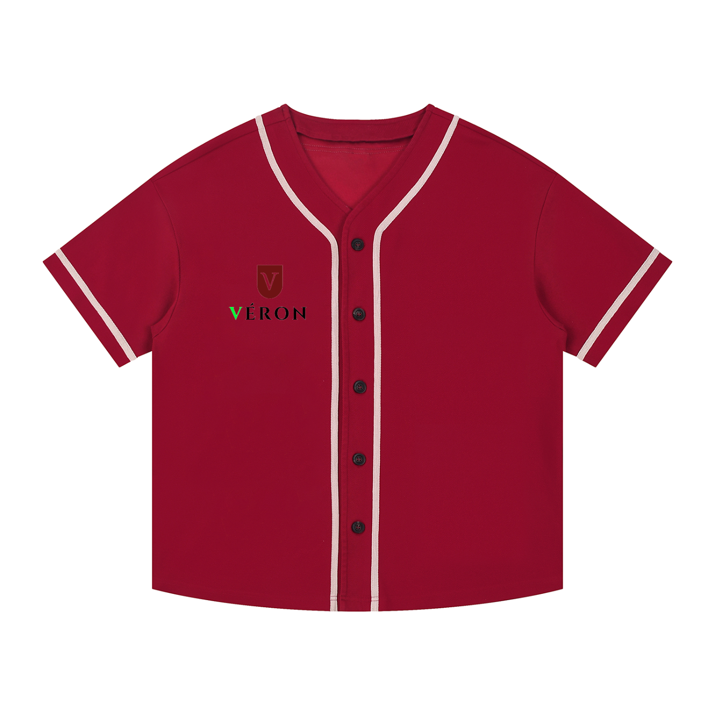 VÉRON Arc de Triomphe unisex button-up shirt front view.