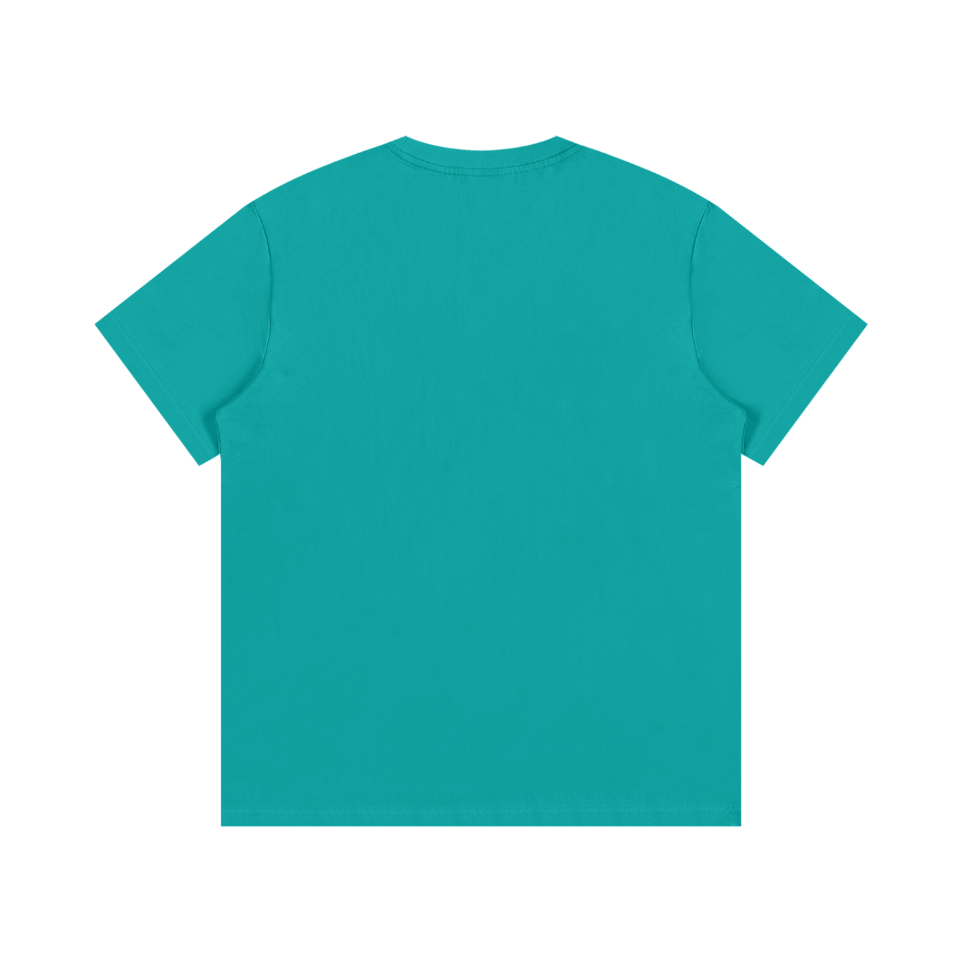 Teal t-shirt on a white background