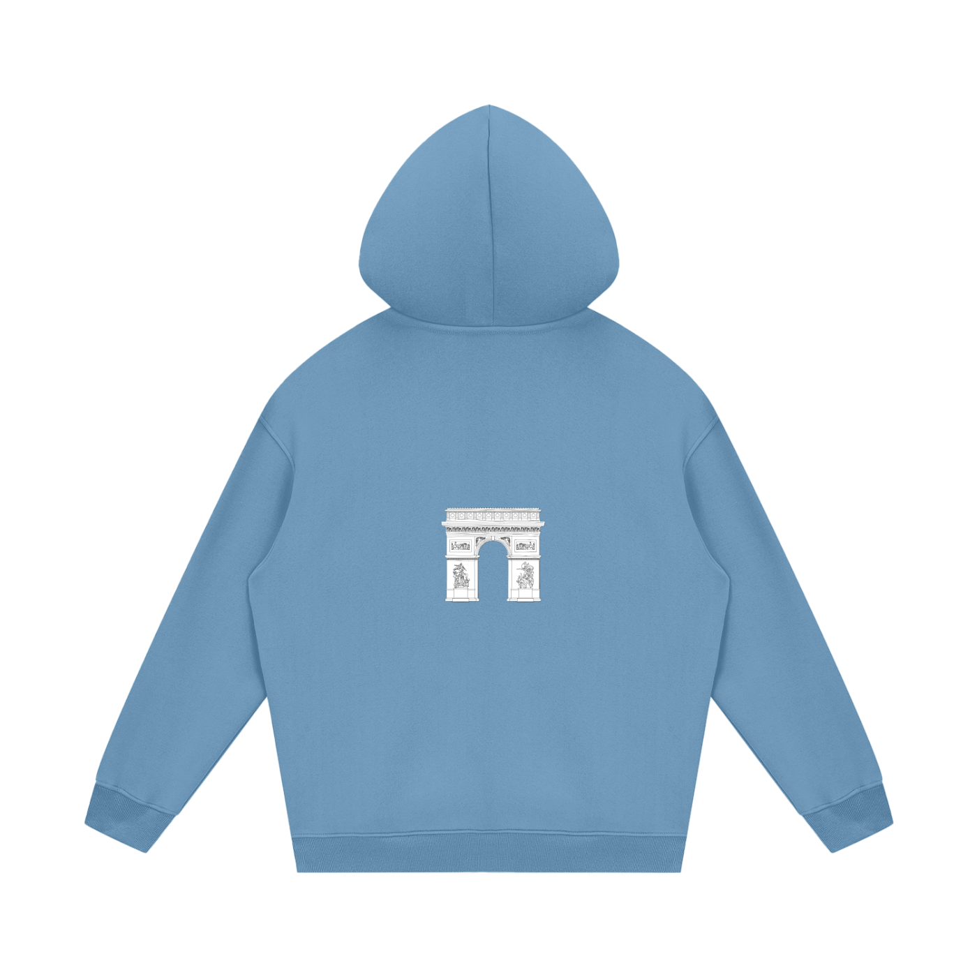 Back of Arc de Triomphe hoodie featuring bold VÉRON branding 1.