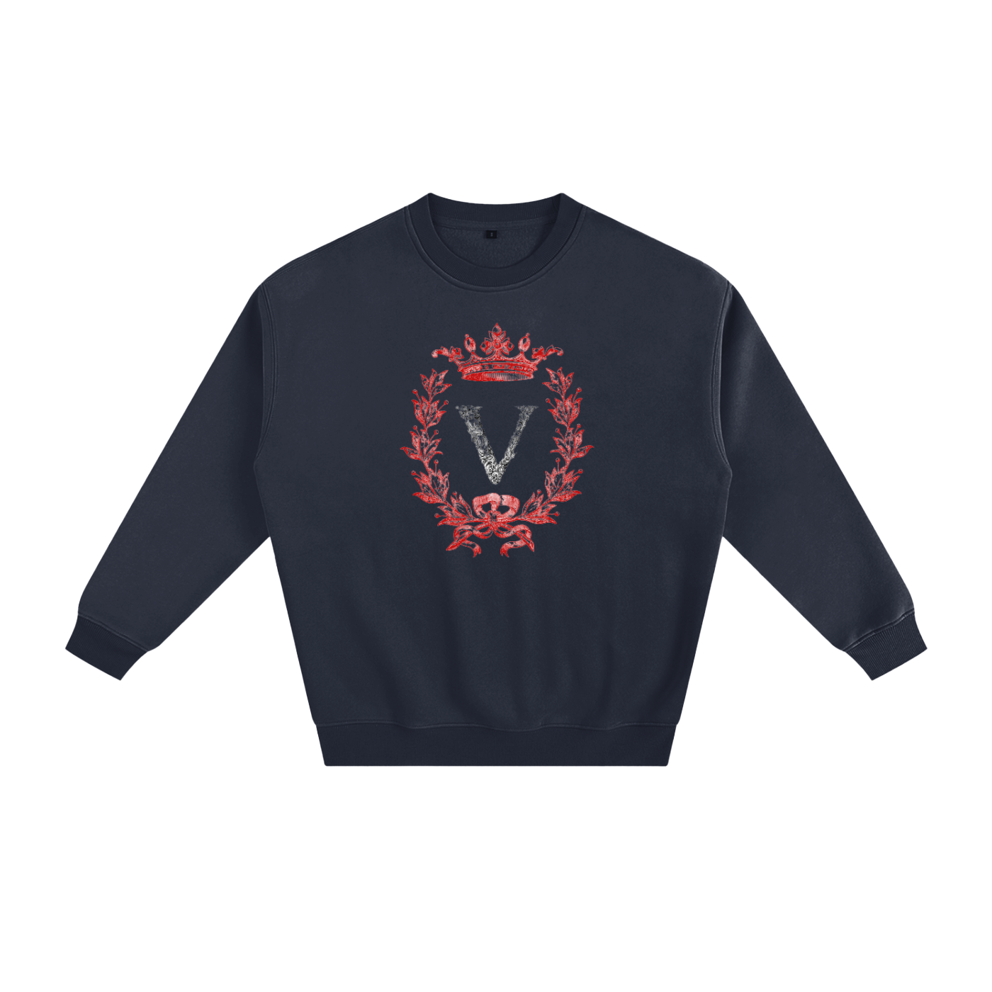 VERON Navy blue sweatshirt with red emblem on a white background