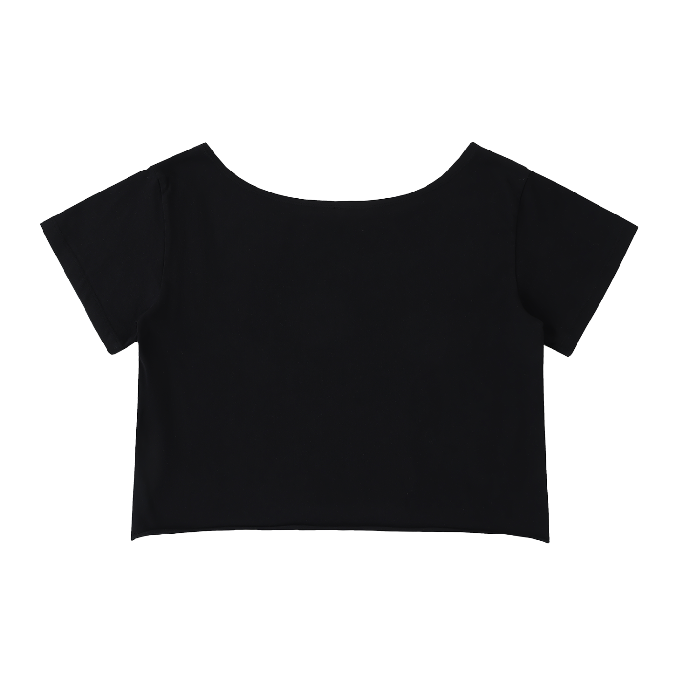 Black crop top on a white background