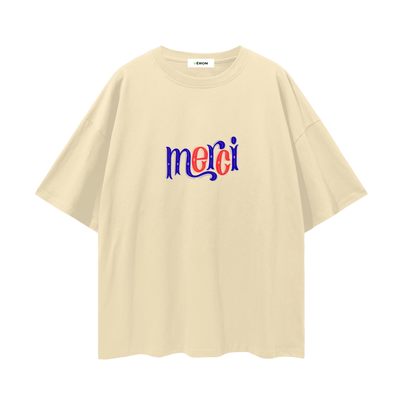Model styling VÉRON Merci streetwear T-shirt 4