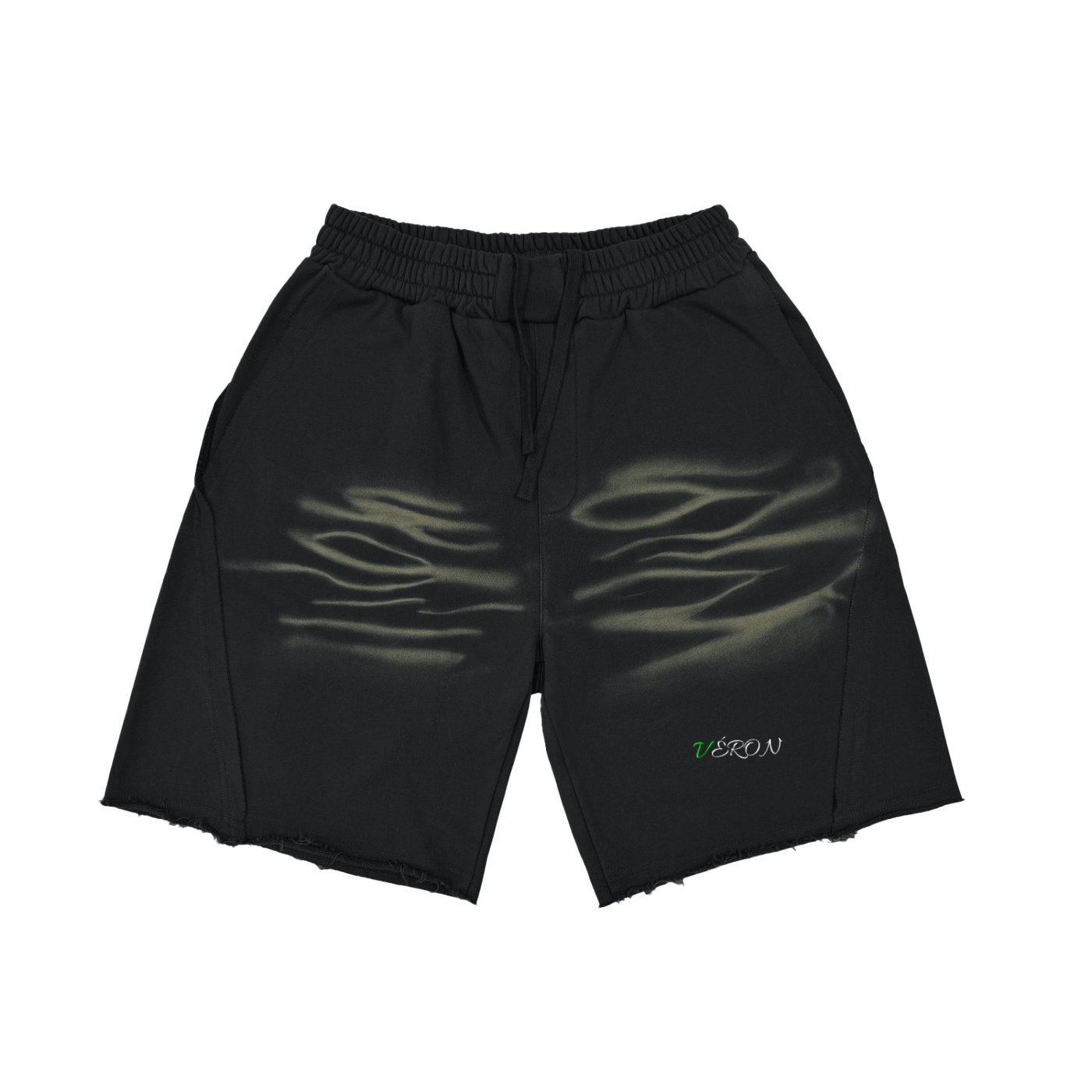Durable heavyweight VÉRON unisex shorts with tiger stripes.