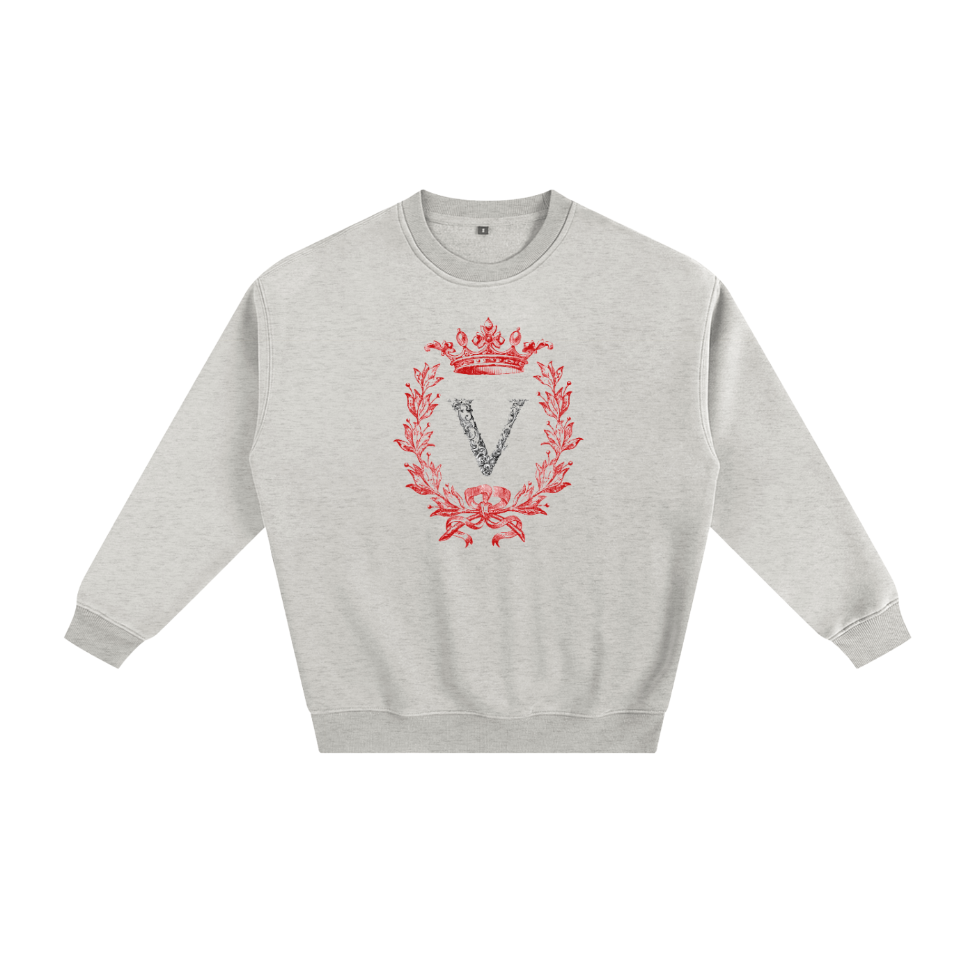 VERON Gray sweatshirt with a red emblem on a white background