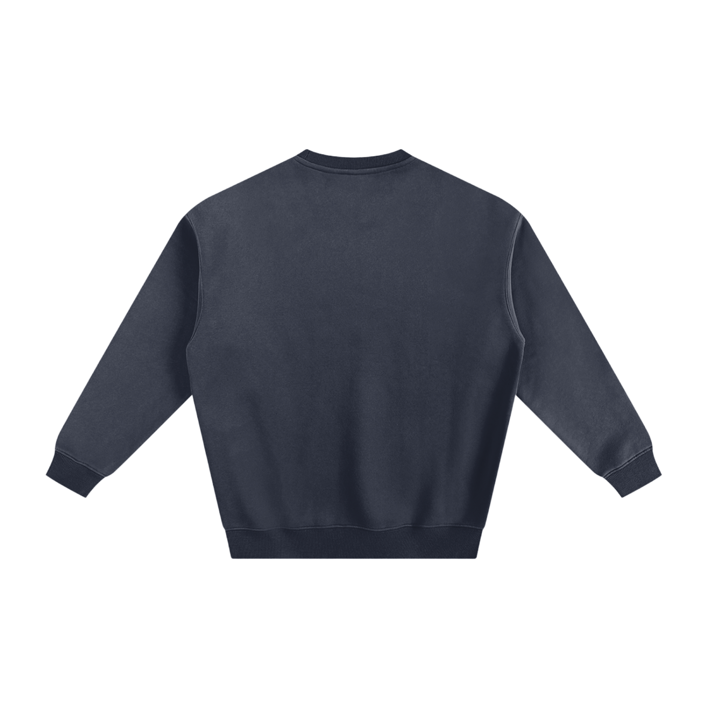 Navy blue sweatshirt on a white background