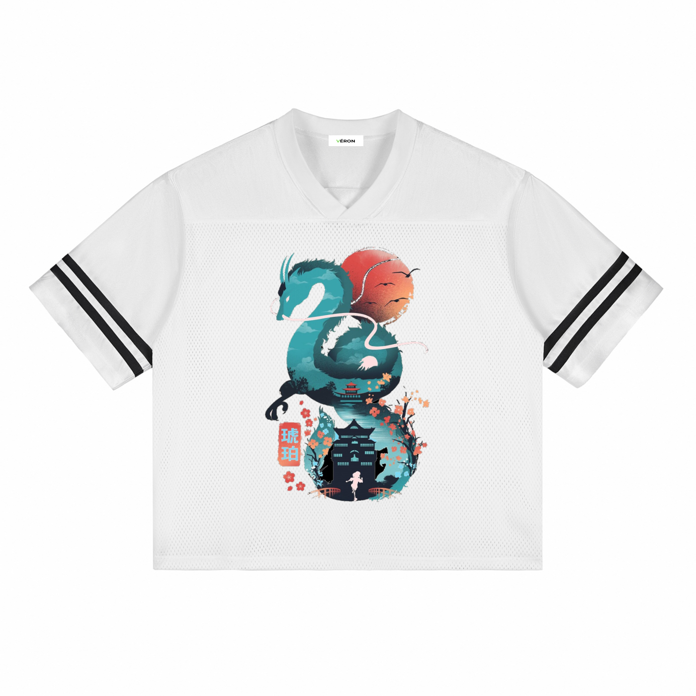 Model wearing VÉRON Le Monastère luxury streetwear tee 1