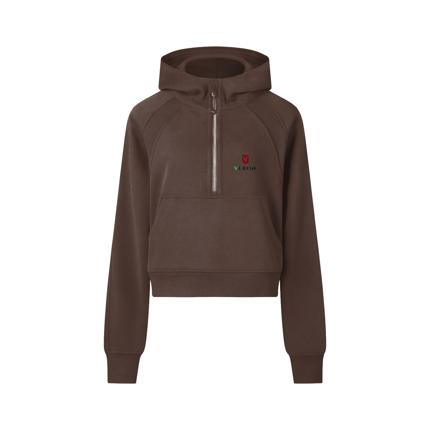 Close-up of zipper and fabric texture on VÉRON Medeline women's hoodie 4.