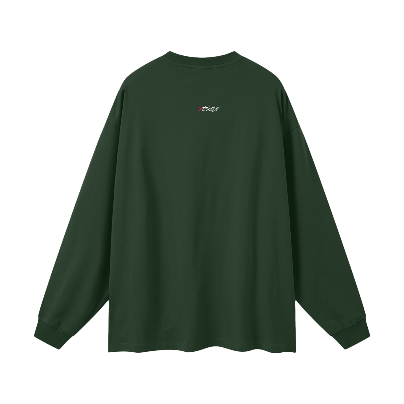 Green long-sleeve shirt with a small logo on the chest against a white background