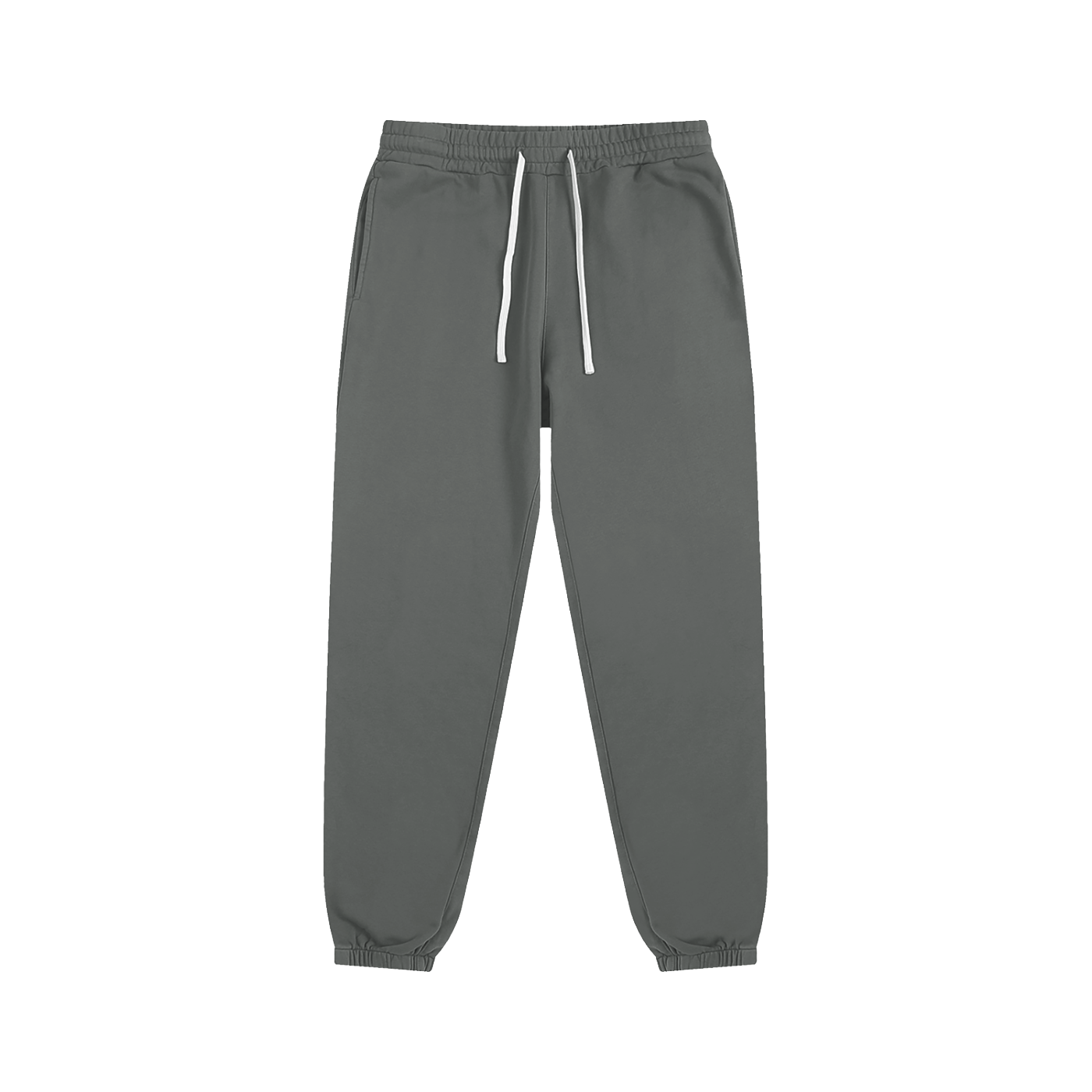 VERON Gray sweatpants with a drawstring on a white background