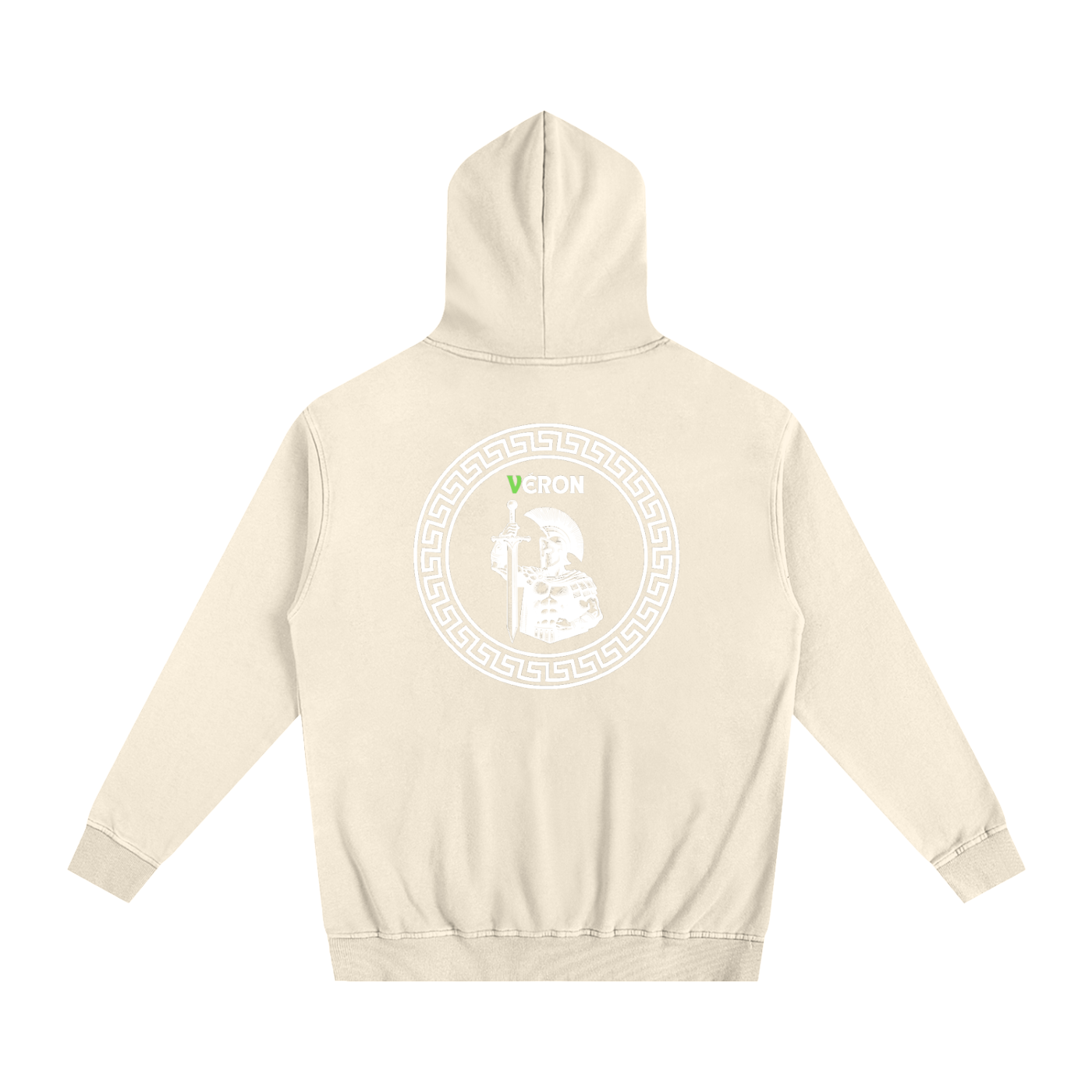 Male model wearing VÉRON oversized unisex hoodie 8