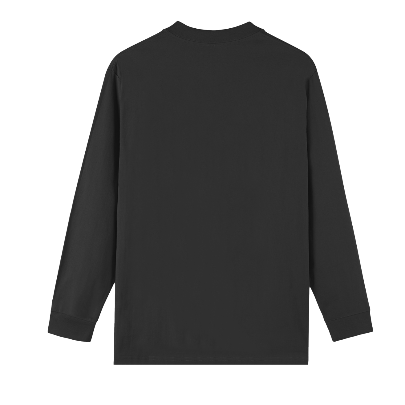 Black long-sleeve shirt on a white background