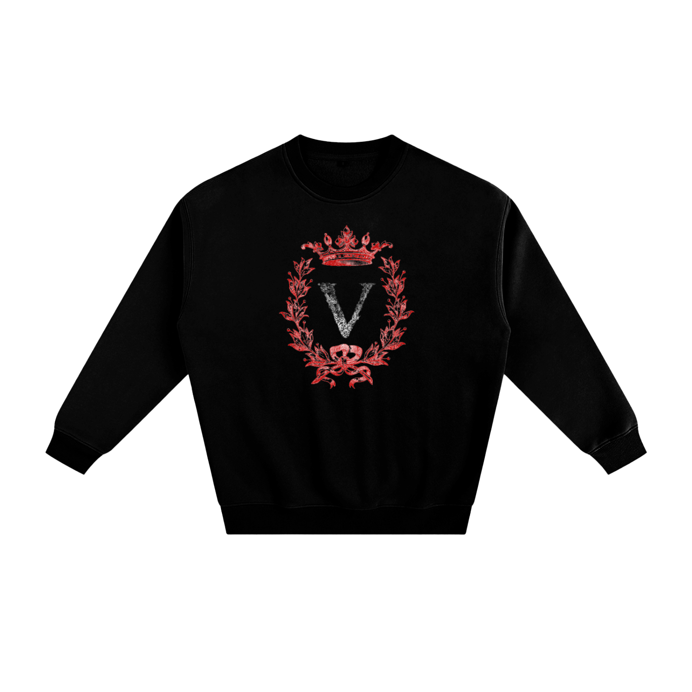 VERON Black sweatshirt with a red and white emblem on a white background