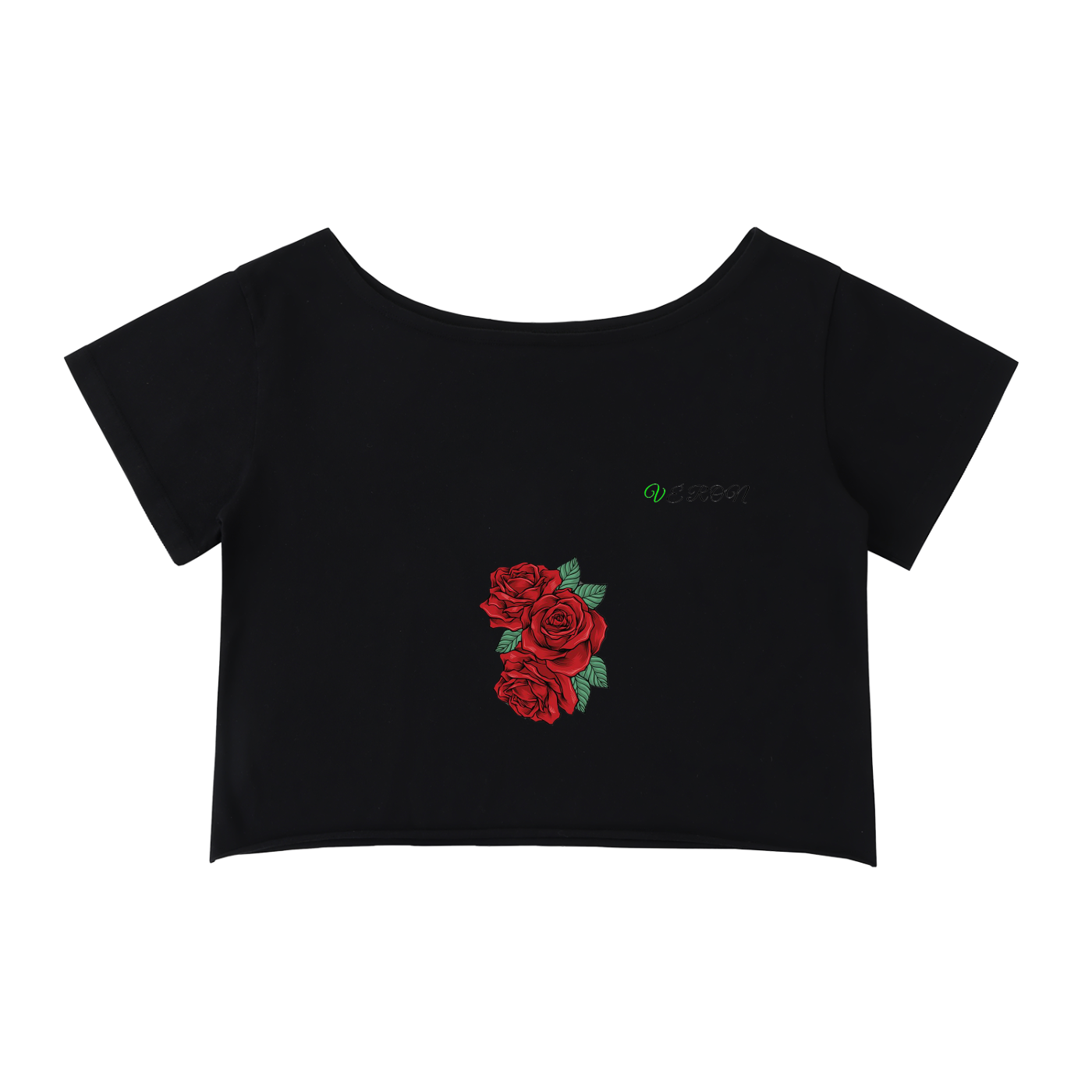 Detail shot of La Fleur tee collar and premium finish.
