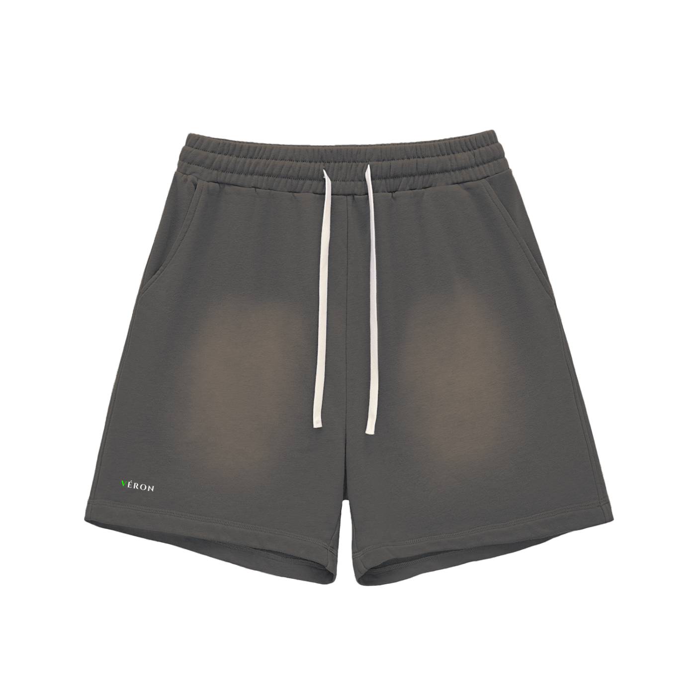 VERON Gray shorts with a white drawstring on a white background