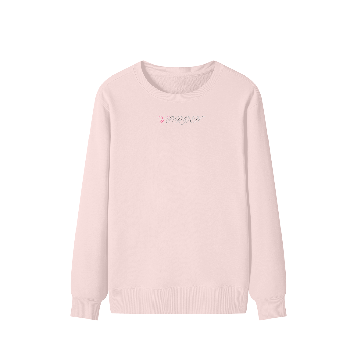 VÉRON Unisex Premium Sweater front view in pink.