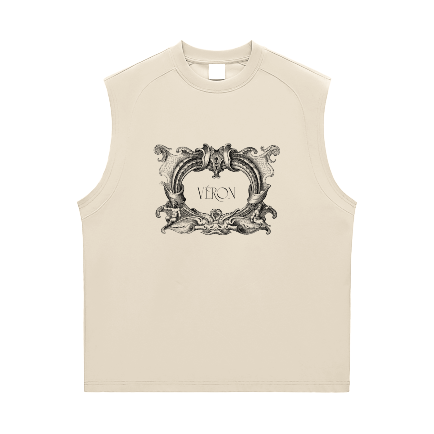 VÉRON Rue de la Riviera unisex premium tank top front view