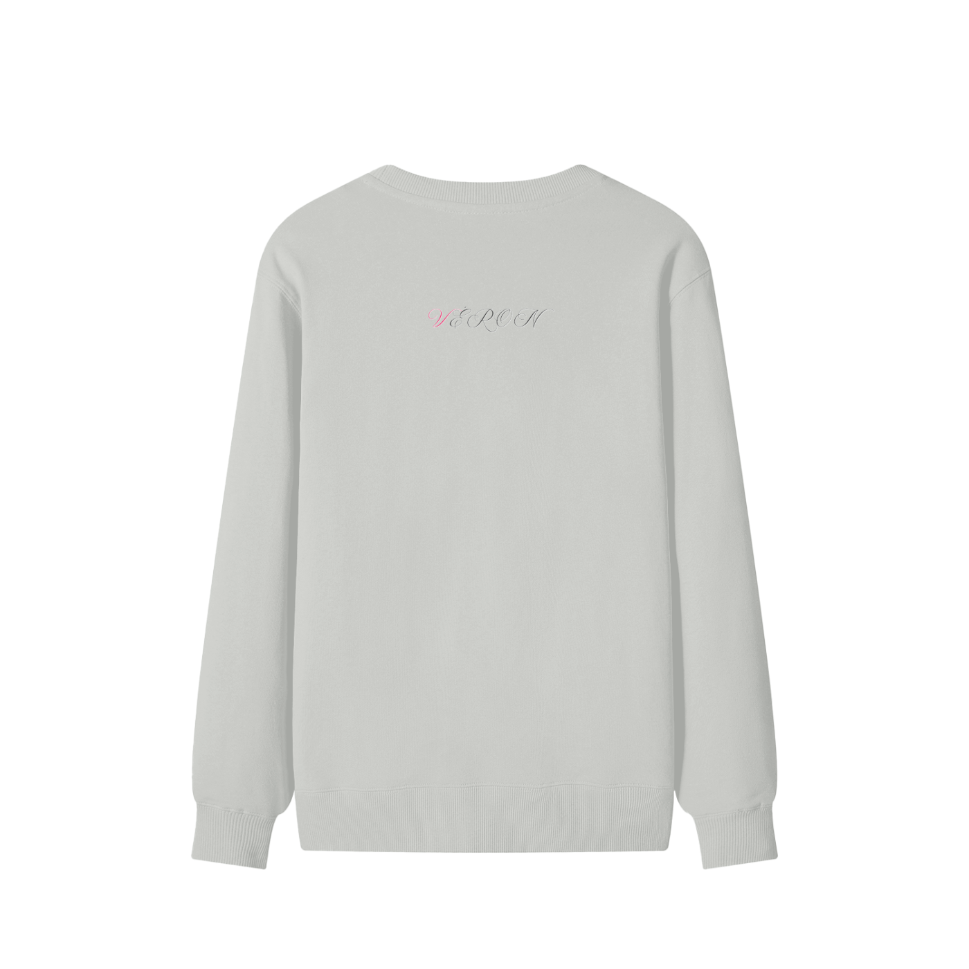 Folded VÉRON unisex premium sweater with visible logo tag 2.