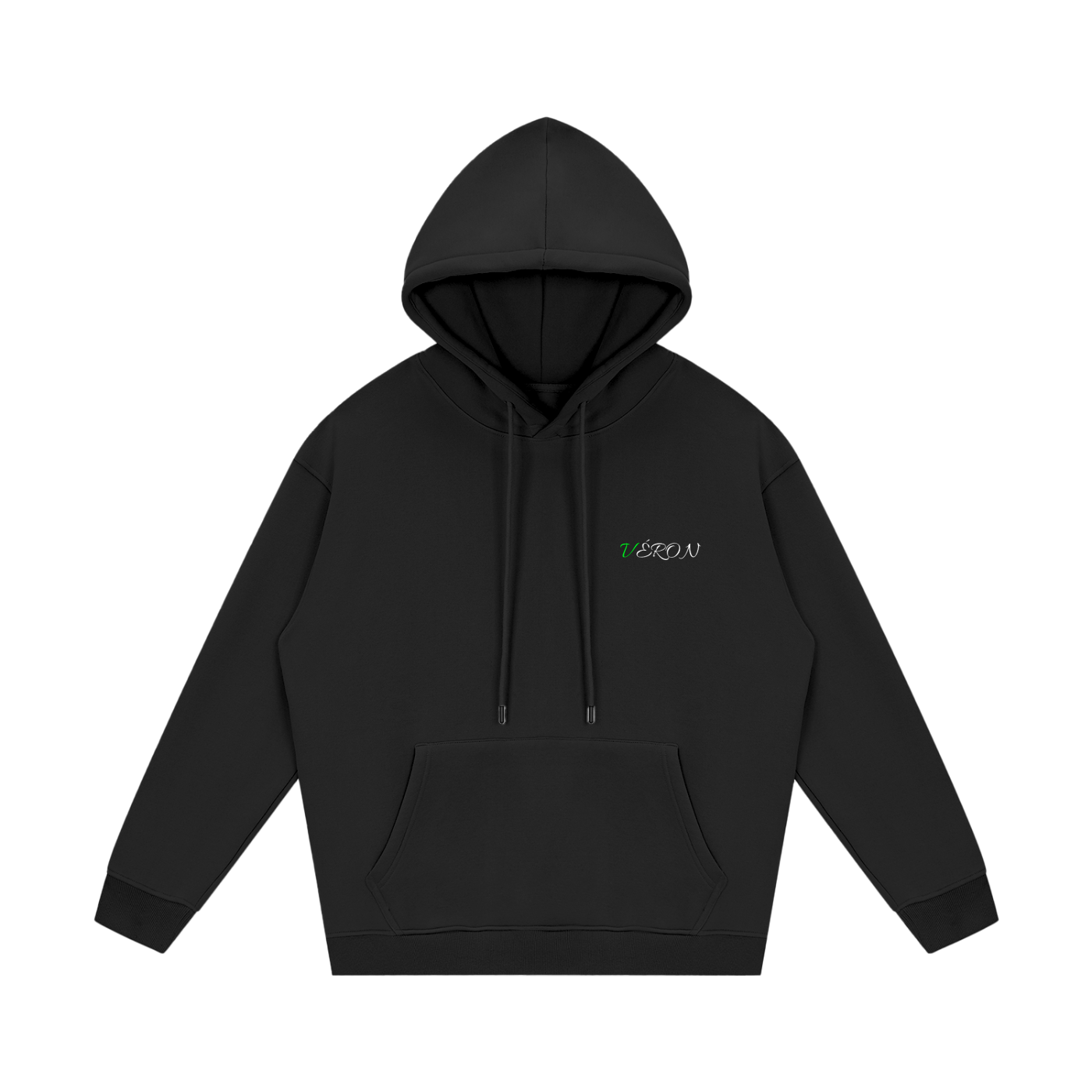 VÉRON Arc de Triomphe hoodie front view with embroidered Paris graphic.