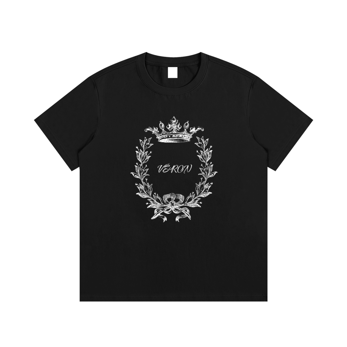 VÉRON La Couronne Unisex Premium T-Shirt flat lay on white background