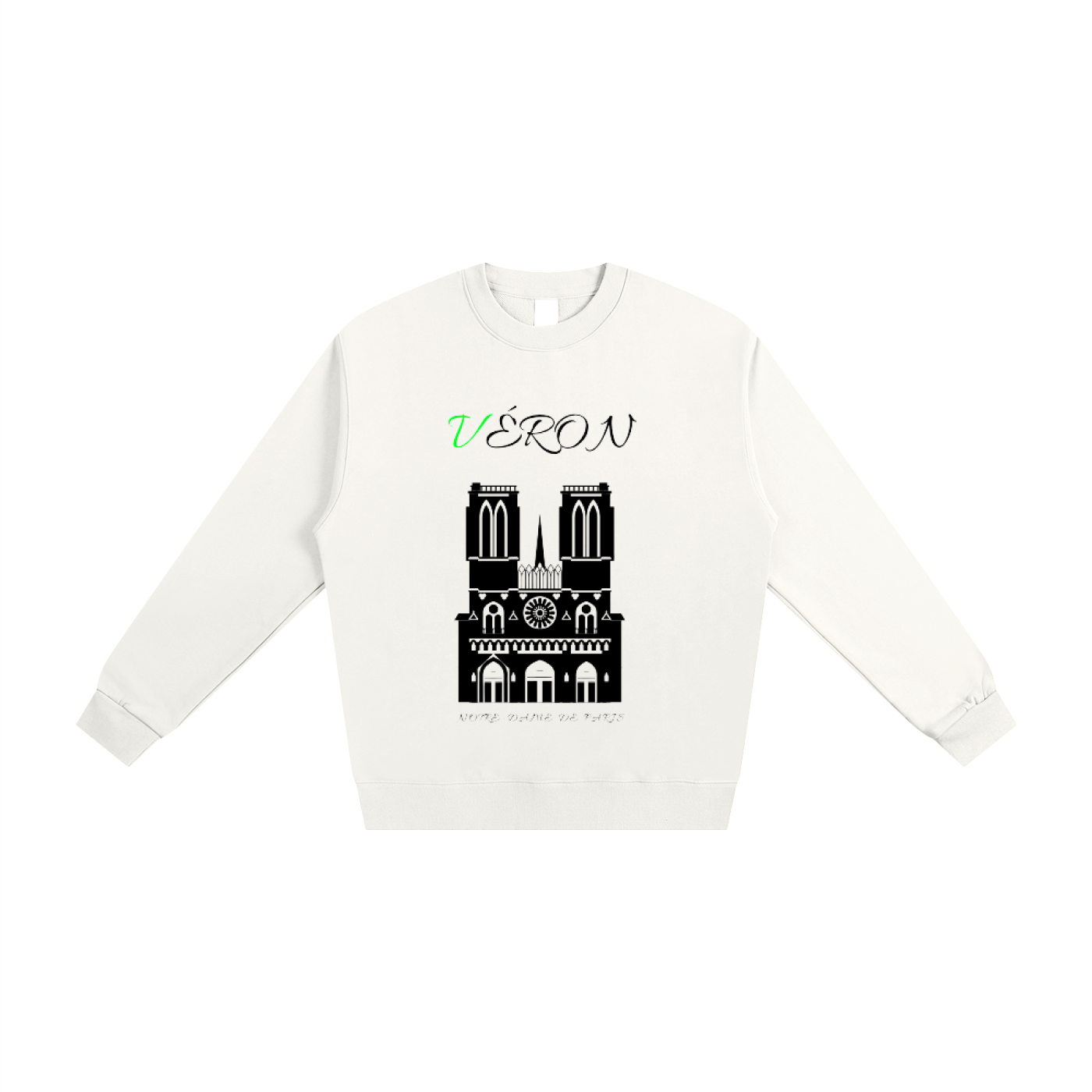 VÉRON Notre-Dame De Paris Heavyweight Sweater front embroidered design 2.