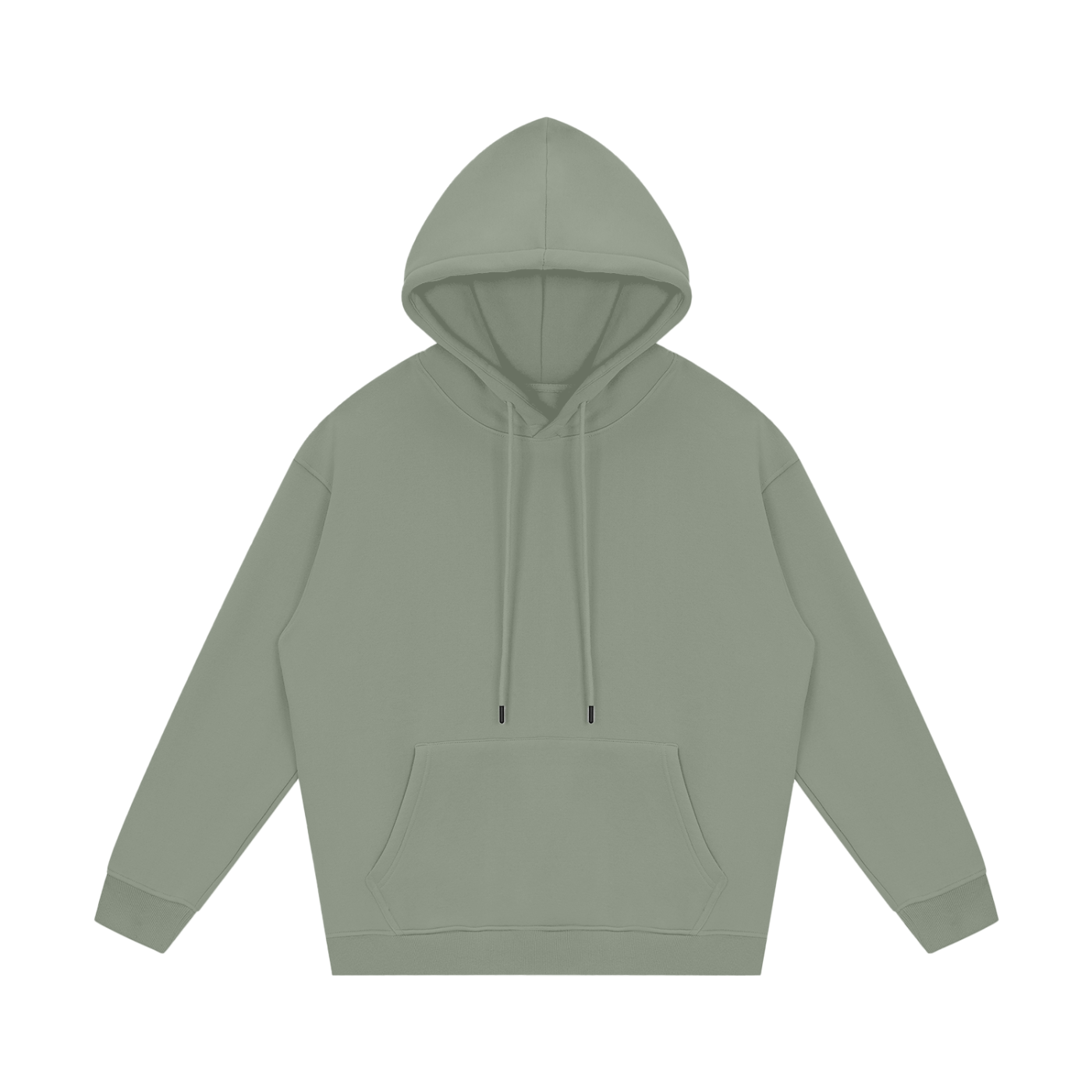 Green hoodie on a white background