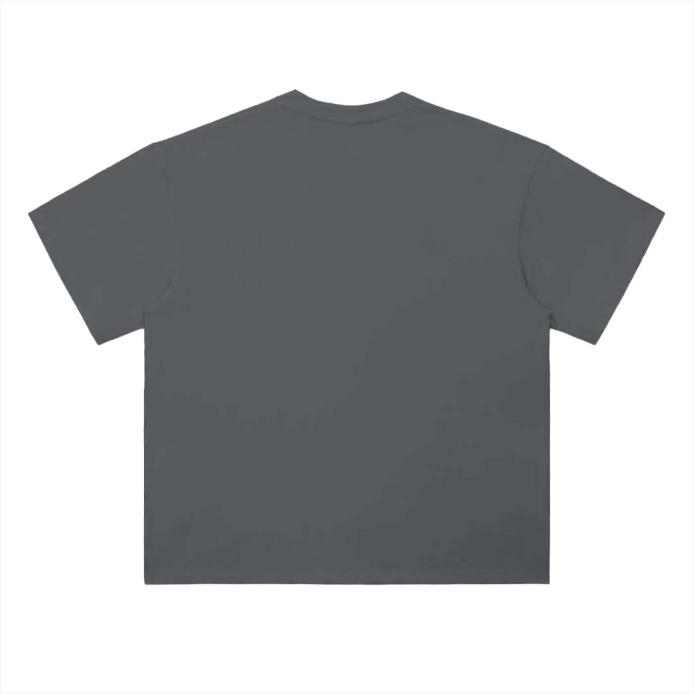 Plain dark gray t-shirt on a white background