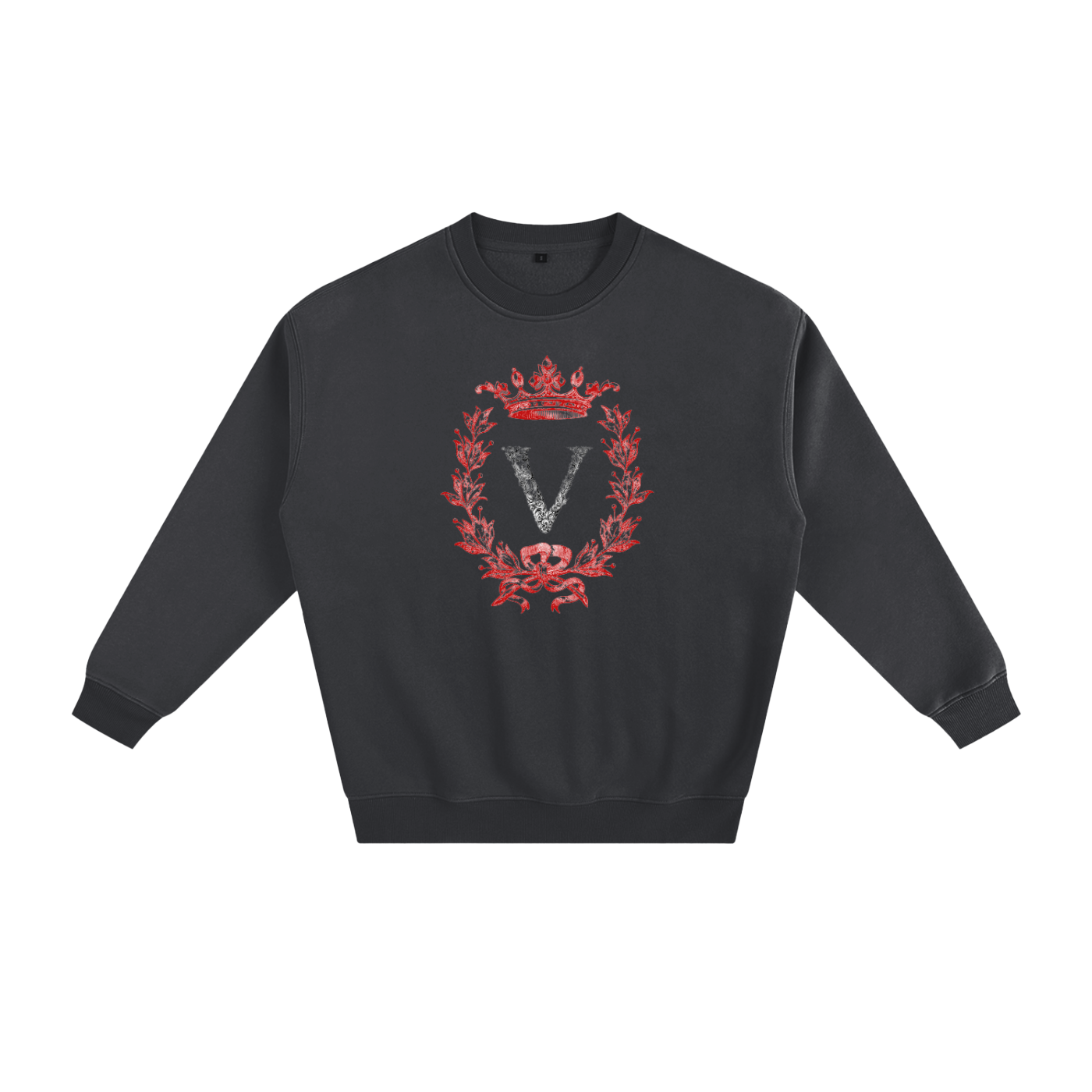VERON Black sweatshirt with red emblem on a white background