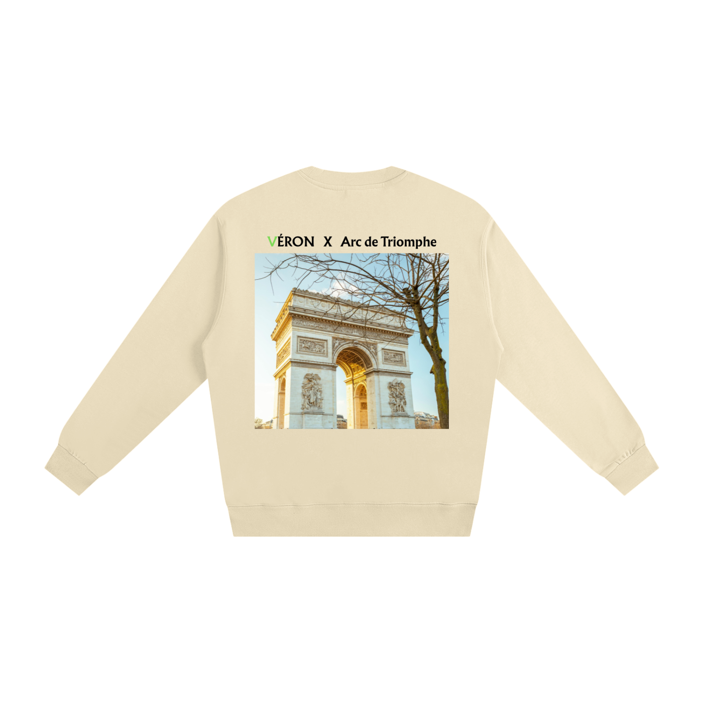Model wearing VÉRON Arc de Triomphe luxury sweater in casual fit 6