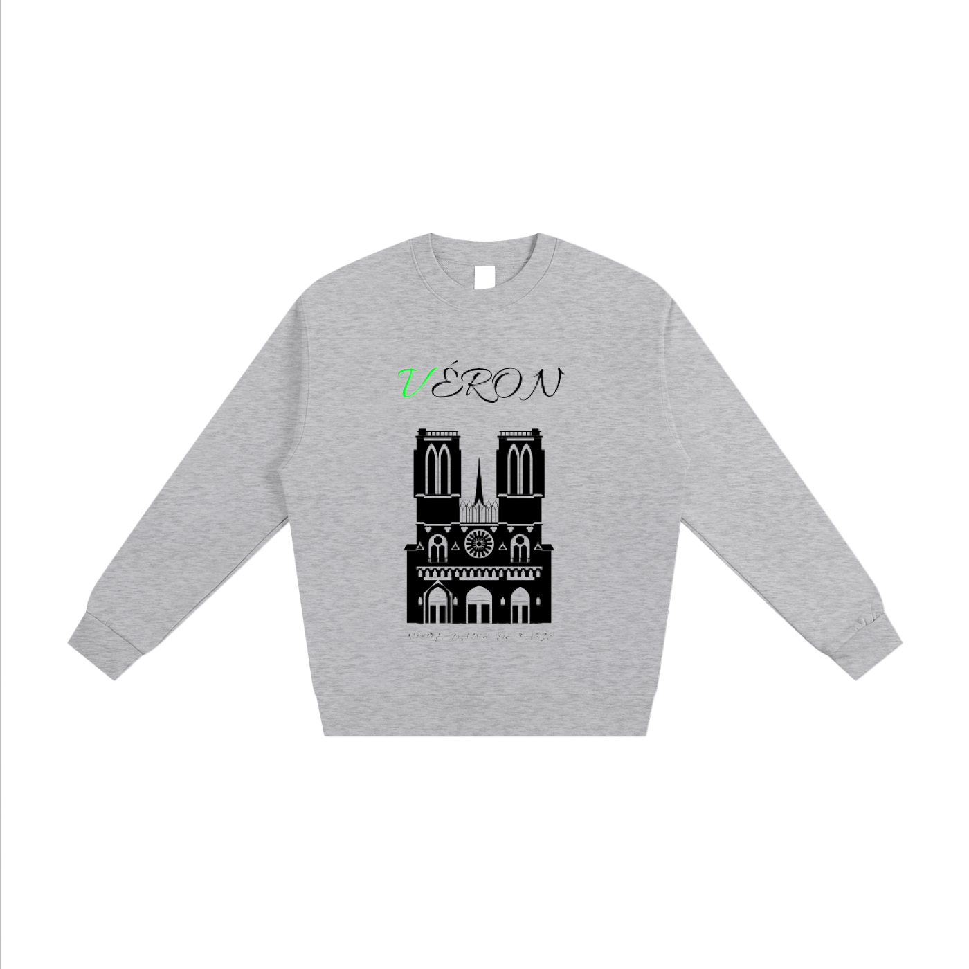 Close-up of premium heavyweight fabric on VÉRON Paris sweater.