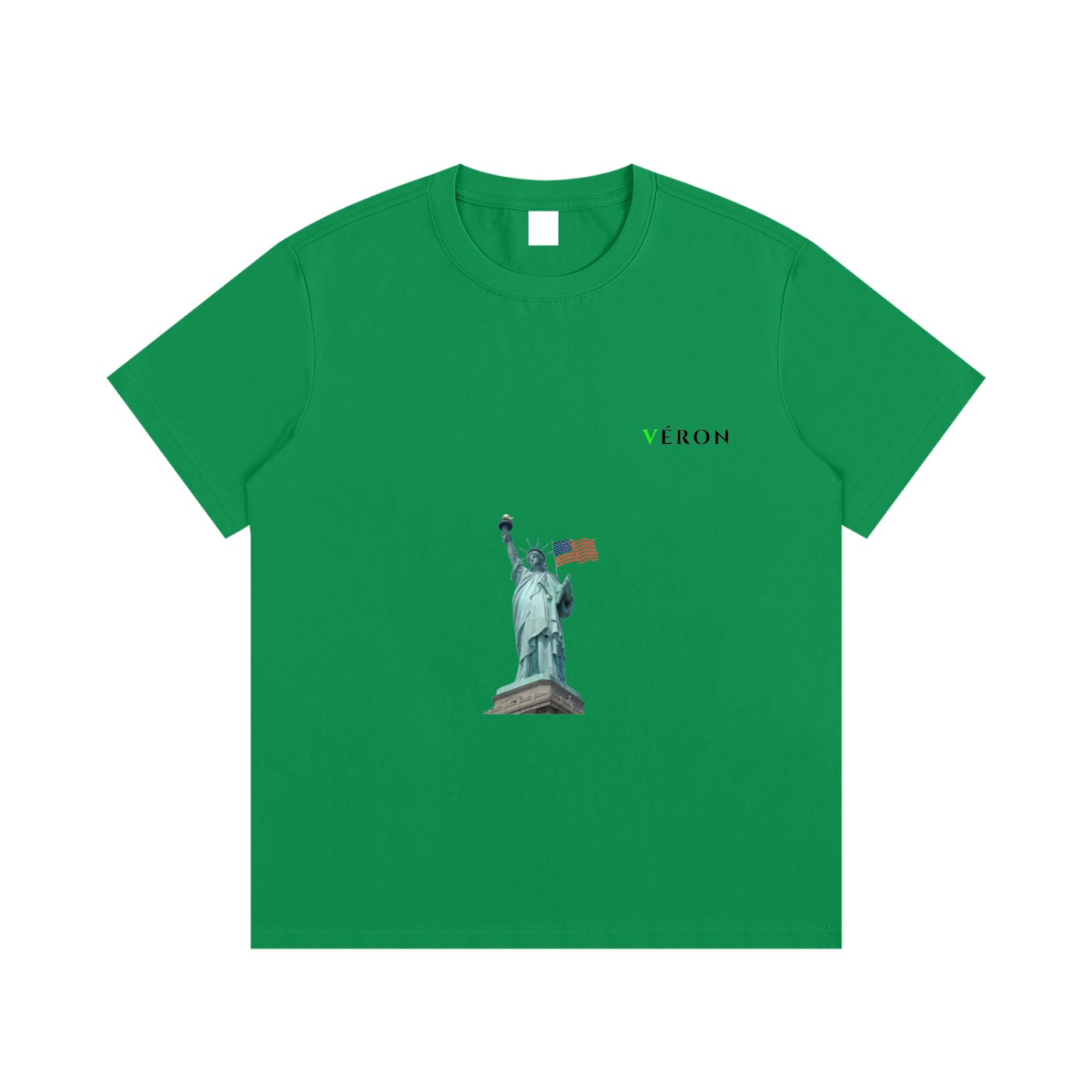 VÉRON unisex t-shirt hanging on minimalist clothing rack