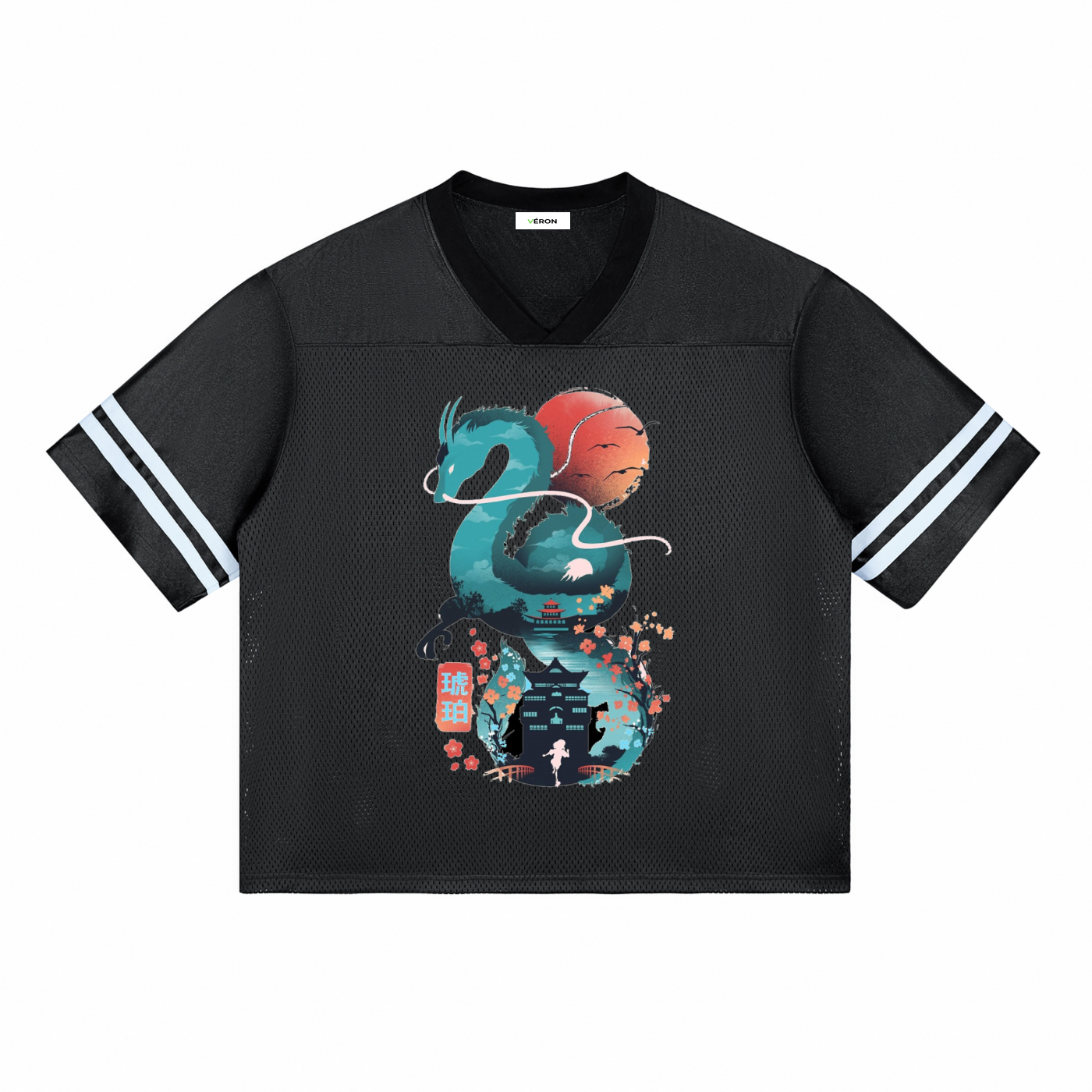 Model wearing VÉRON Le Monastère luxury streetwear tee 6