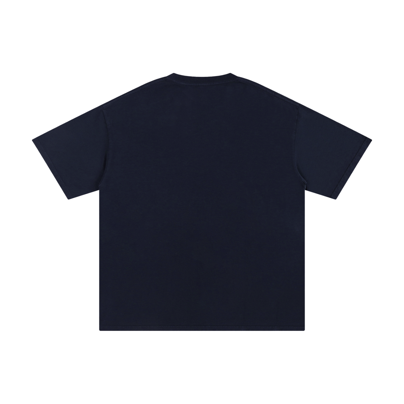 Plain dark blue t-shirt on a white background