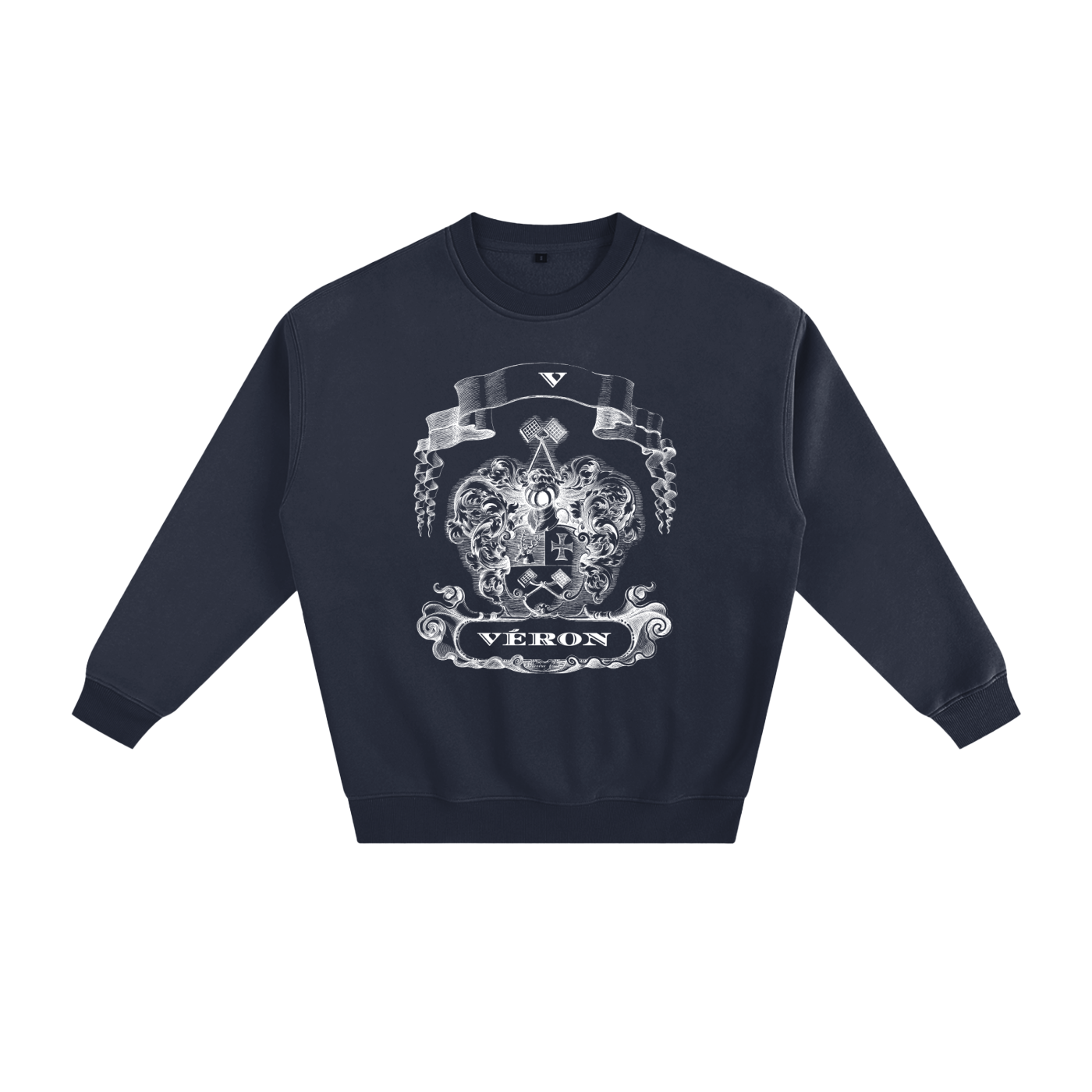 Premium heavyweight cotton sweater VÉRON Le PADRE in navy