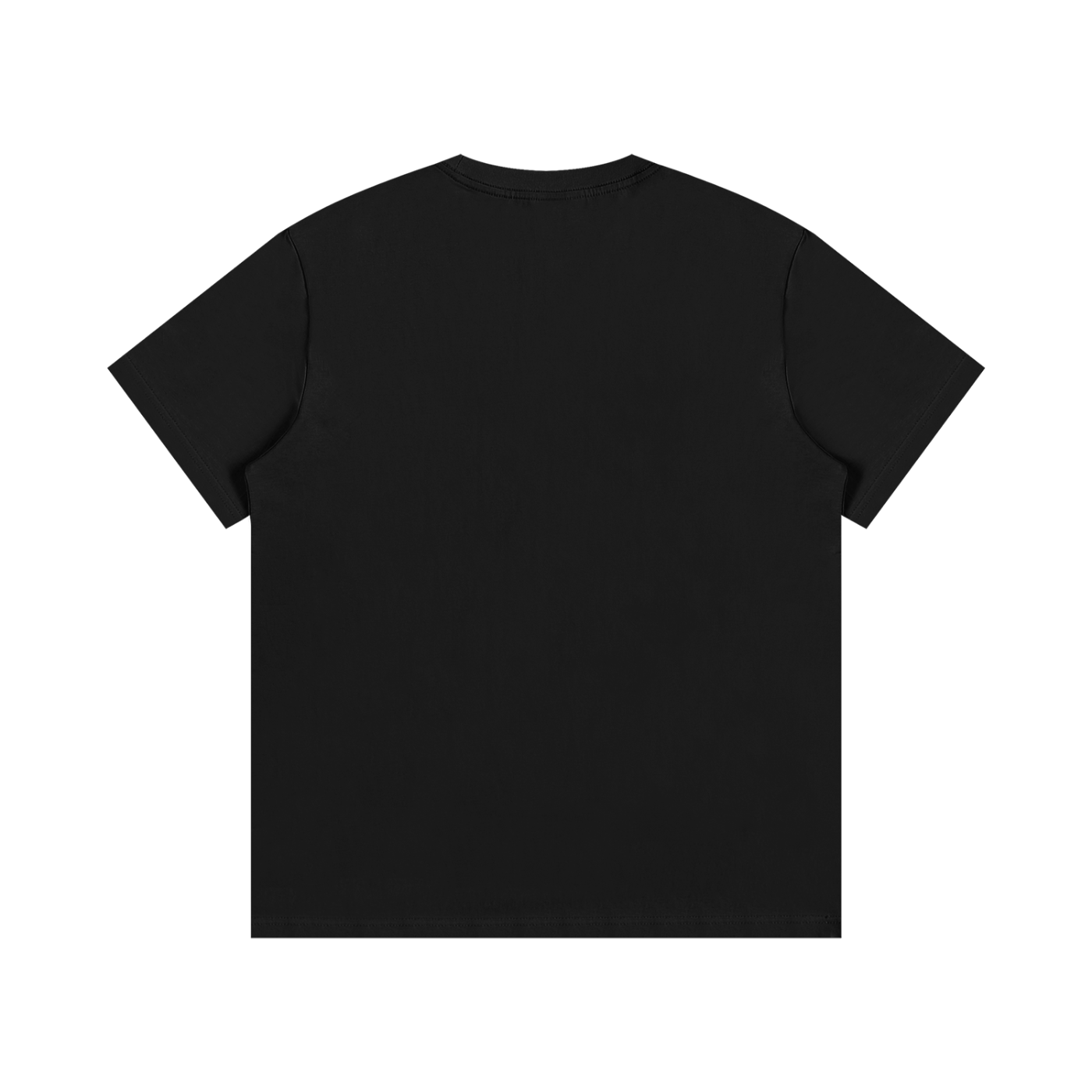 Black t-shirt on a white background