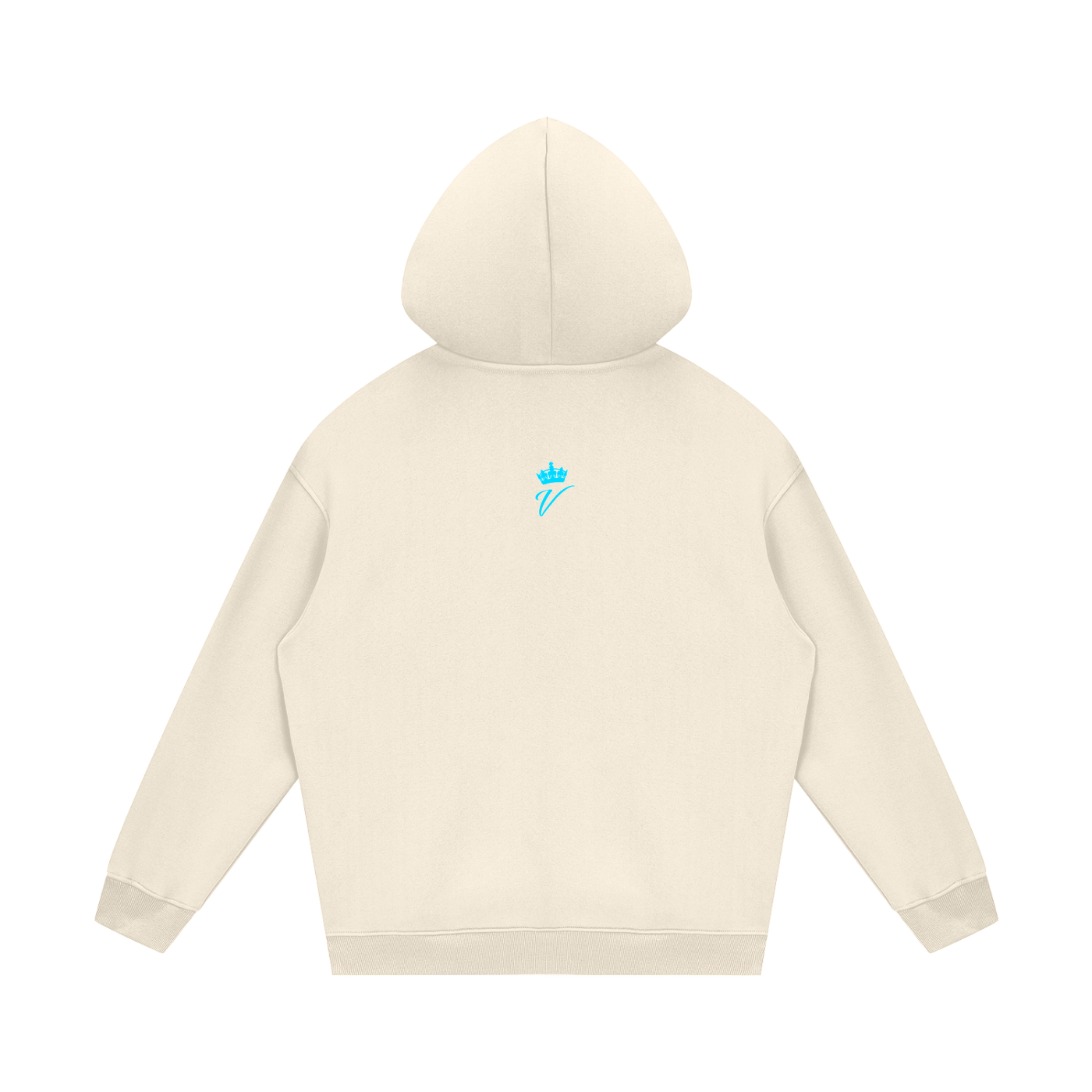 Close-up of heavyweight fabric and stitching on VÉRON premium hoodie