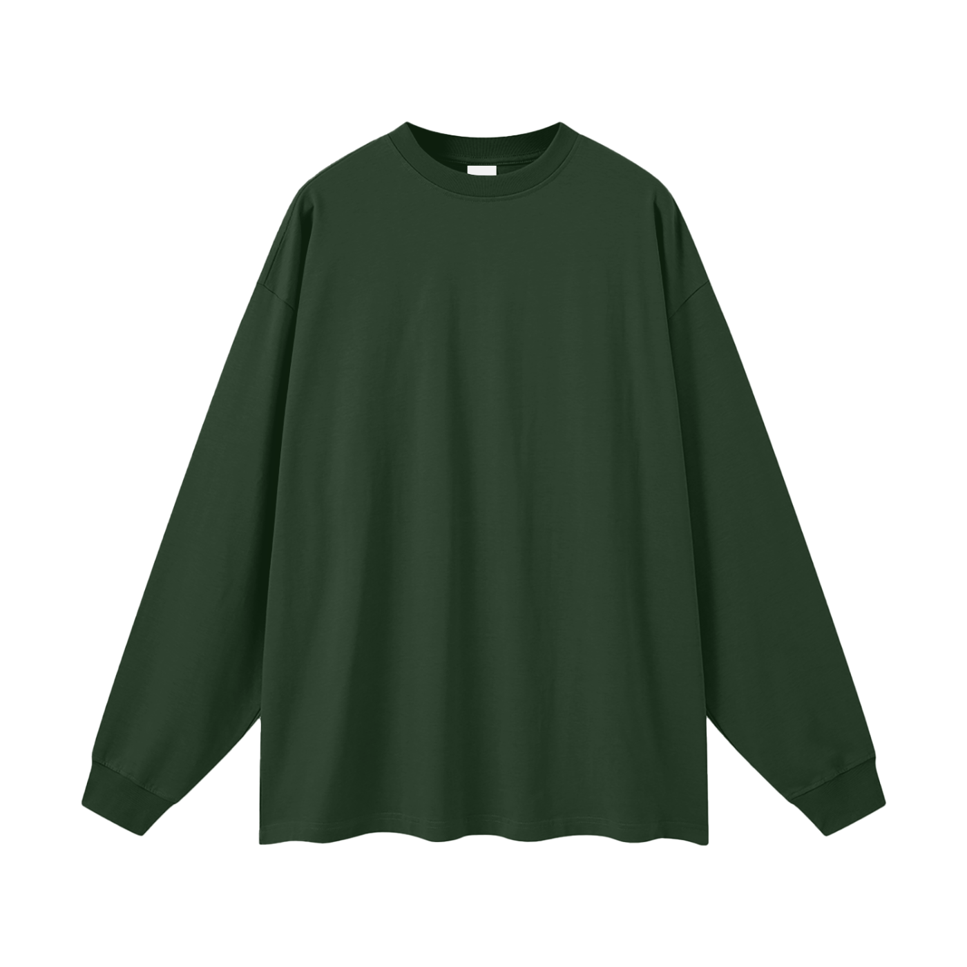 Green long-sleeve shirt on a white background