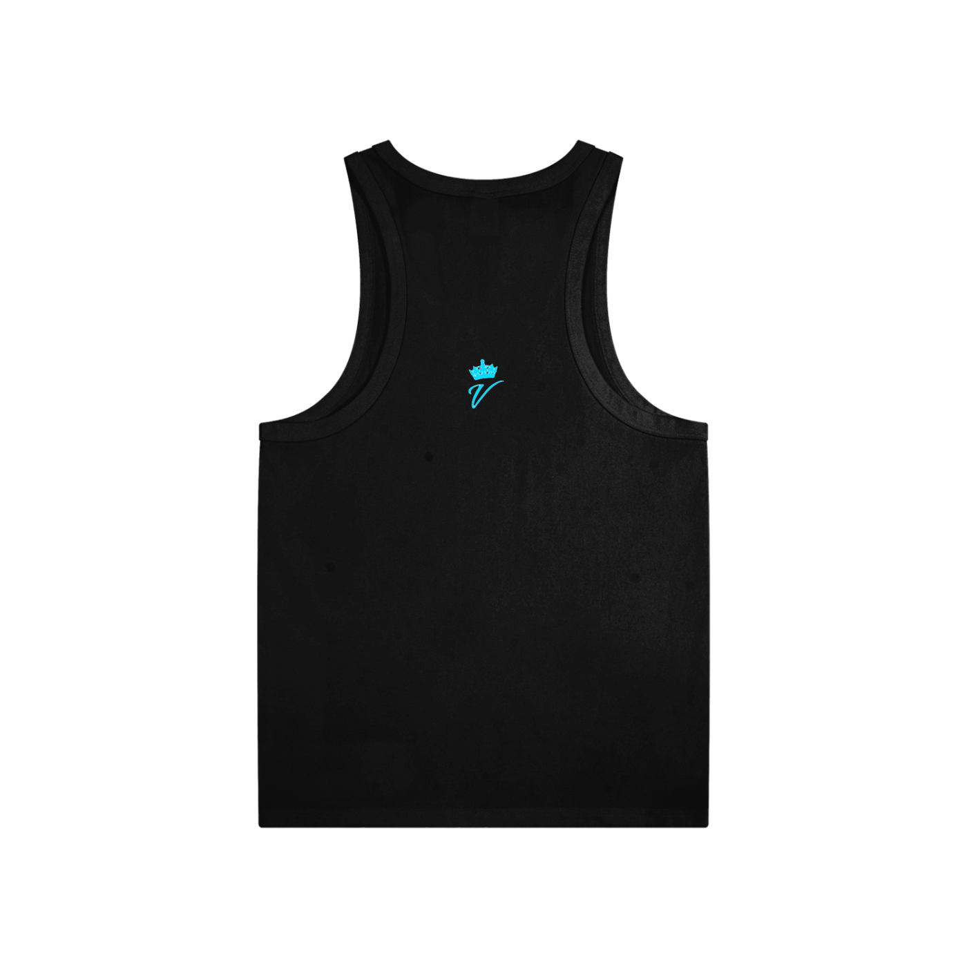 VÉRON Berkeley premium unisex tank top in black back view.