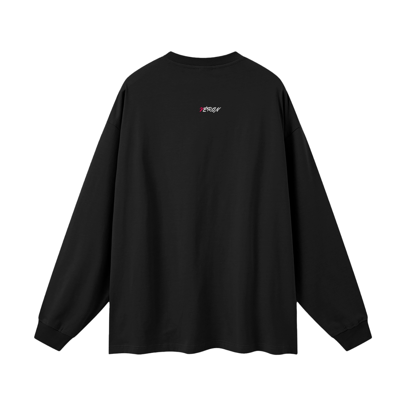 VÉRON La Trémoille long sleeve unisex t-shirt back view in jet black