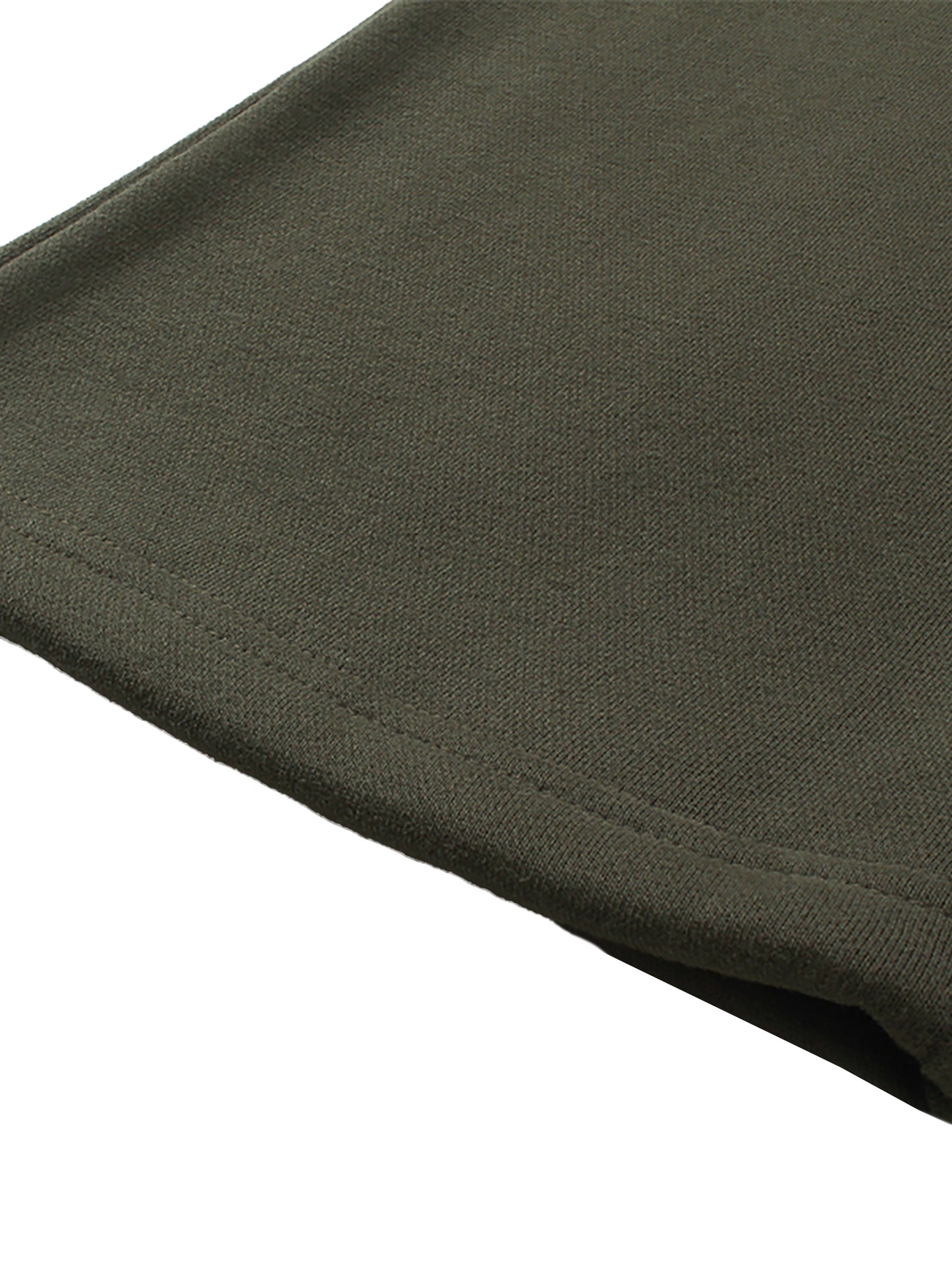 Close-up of a green fabric texture on a white background.