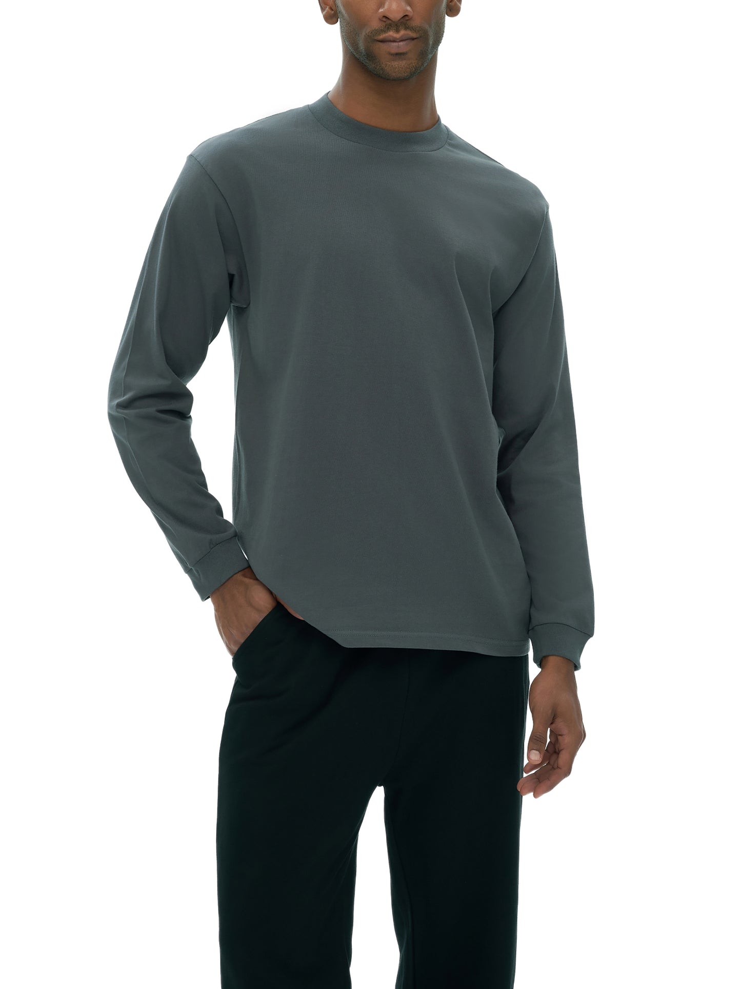 Model wearing VÉRON Domitille designer long sleeve tee casual style 5