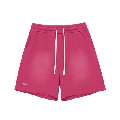 VERON Pink shorts with a white drawstring on a white background