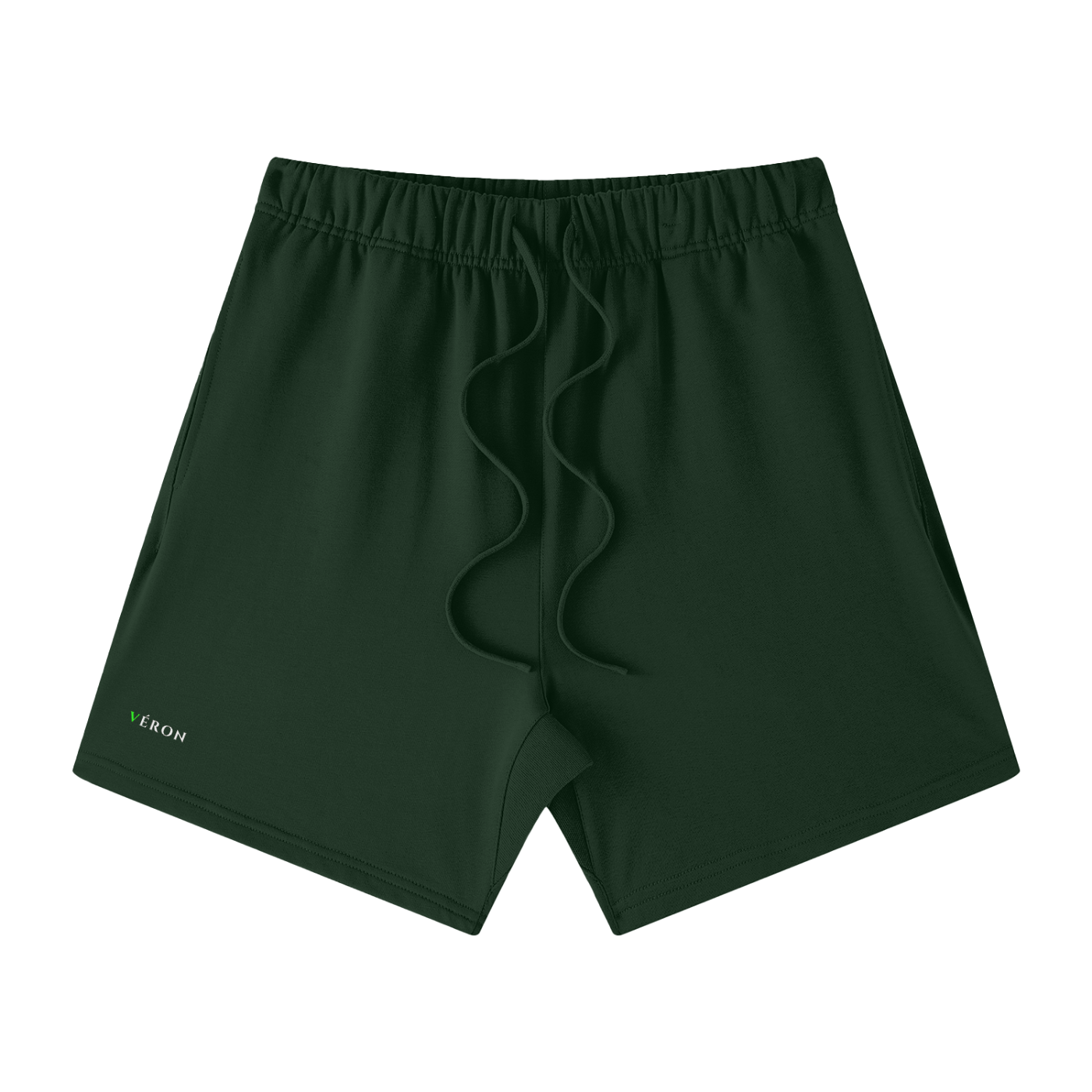 VERON Dark green shorts with a brand logo on a white background