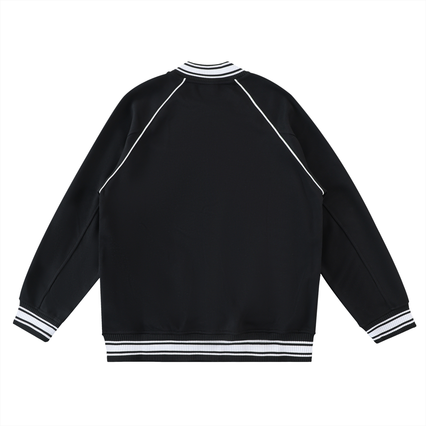 VERON Black jacket with white trim on a white background