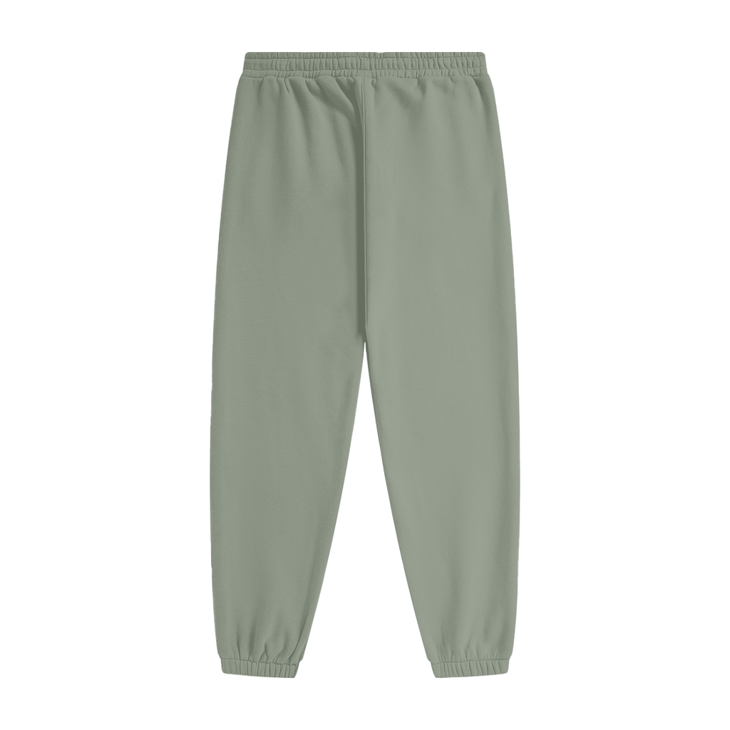 Green sweatpants on a white background