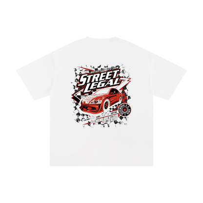Model styling VÉRON Street Legal T-shirt in urban streetwear outfit 2